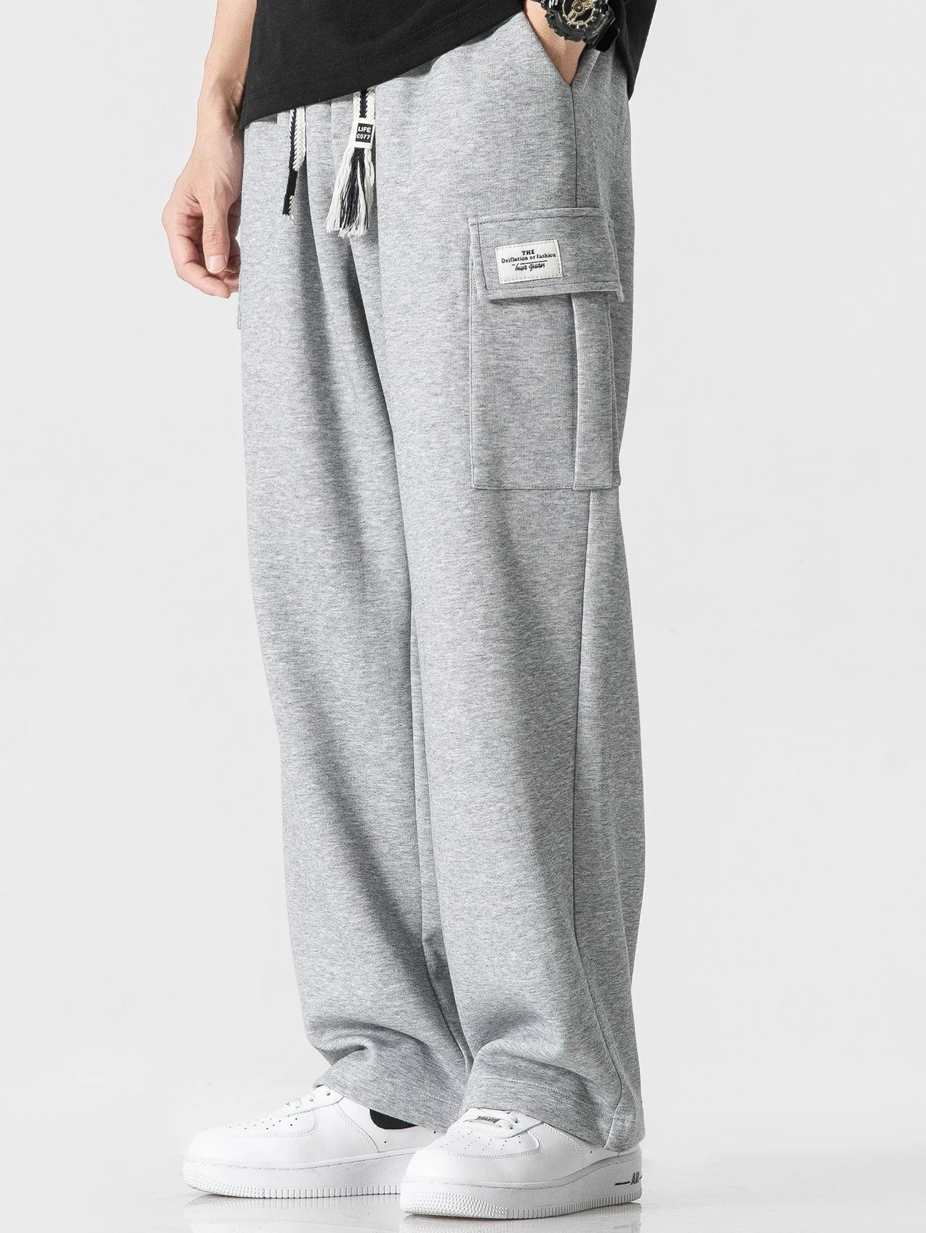 Erasto® | Relax Fit Straight Leg Jersey Cargo Pants - Image 4