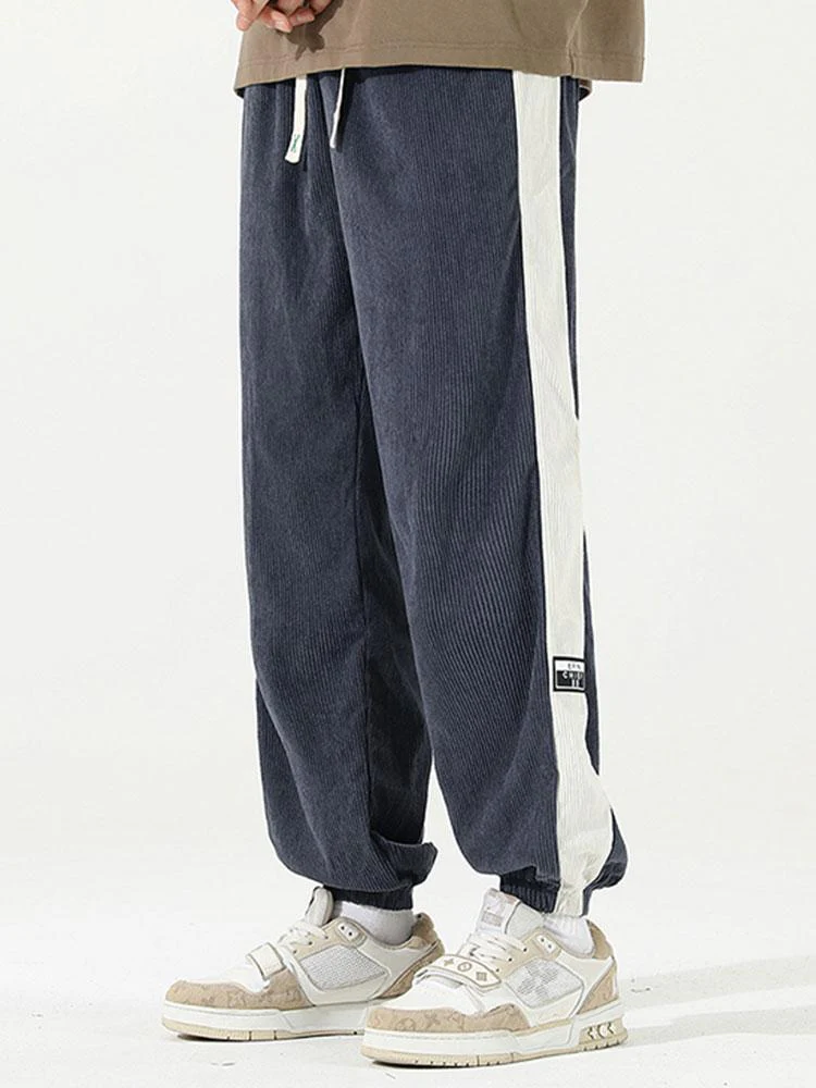 Ernesto® | Side Stripe Corduroy Jogging Pants - Image 12