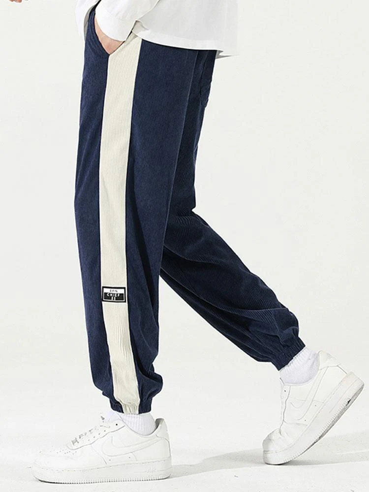 Ernesto® | Side Stripe Corduroy Jogging Pants - Image 14