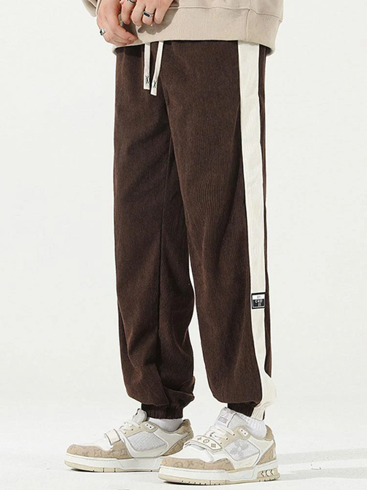 Ernesto® | Side Stripe Corduroy Jogging Pants - Image 6