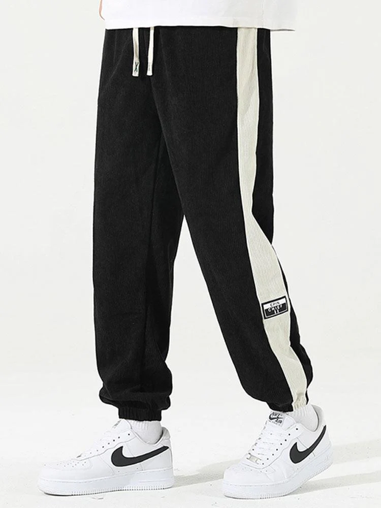 Ernesto® | Side Stripe Corduroy Jogging Pants - Image 9