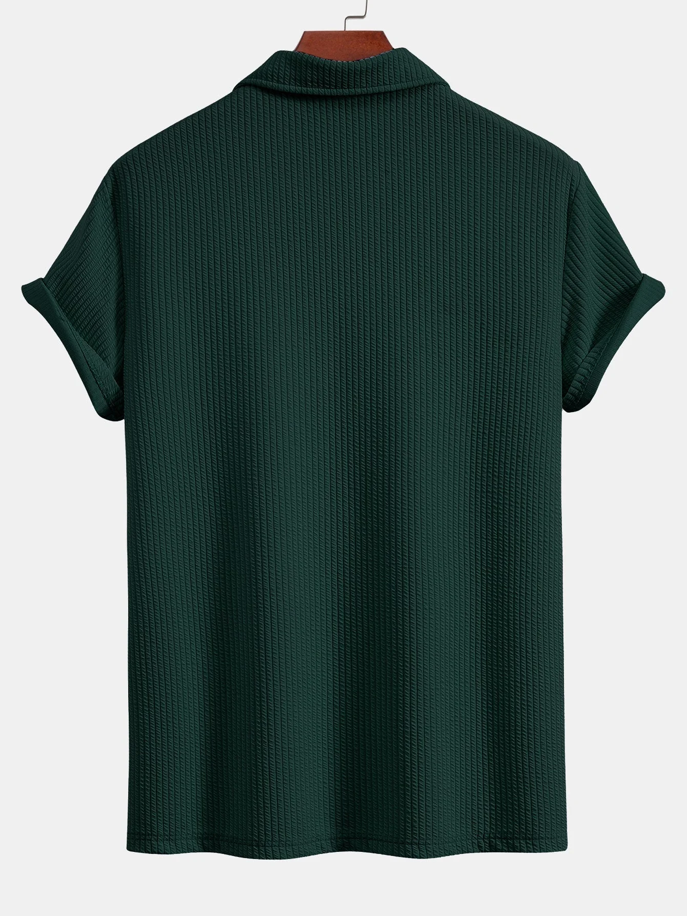 Esau® | Short Sleeved V-Neck Ribbed Polo & Straight Leg Ribbed Pants - Image 13