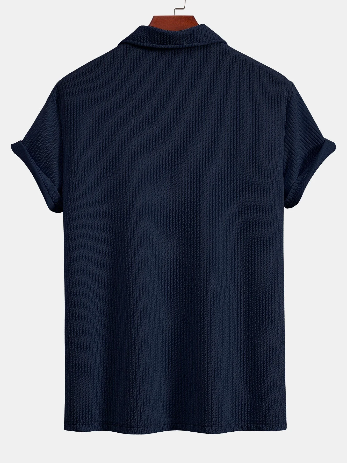 Esau® | Short Sleeved V-Neck Ribbed Polo & Straight Leg Ribbed Pants - Image 15