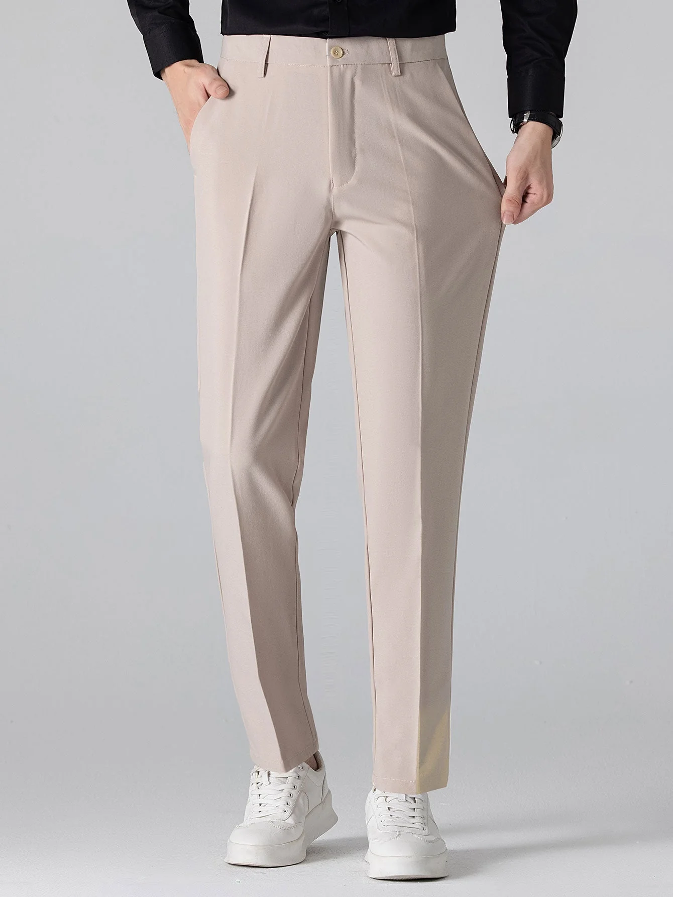 Escipión® | Long Sleeved Knitted Stripe Jacquard Polo Shirt & Slim Fit Tapered Trousers - Image 3