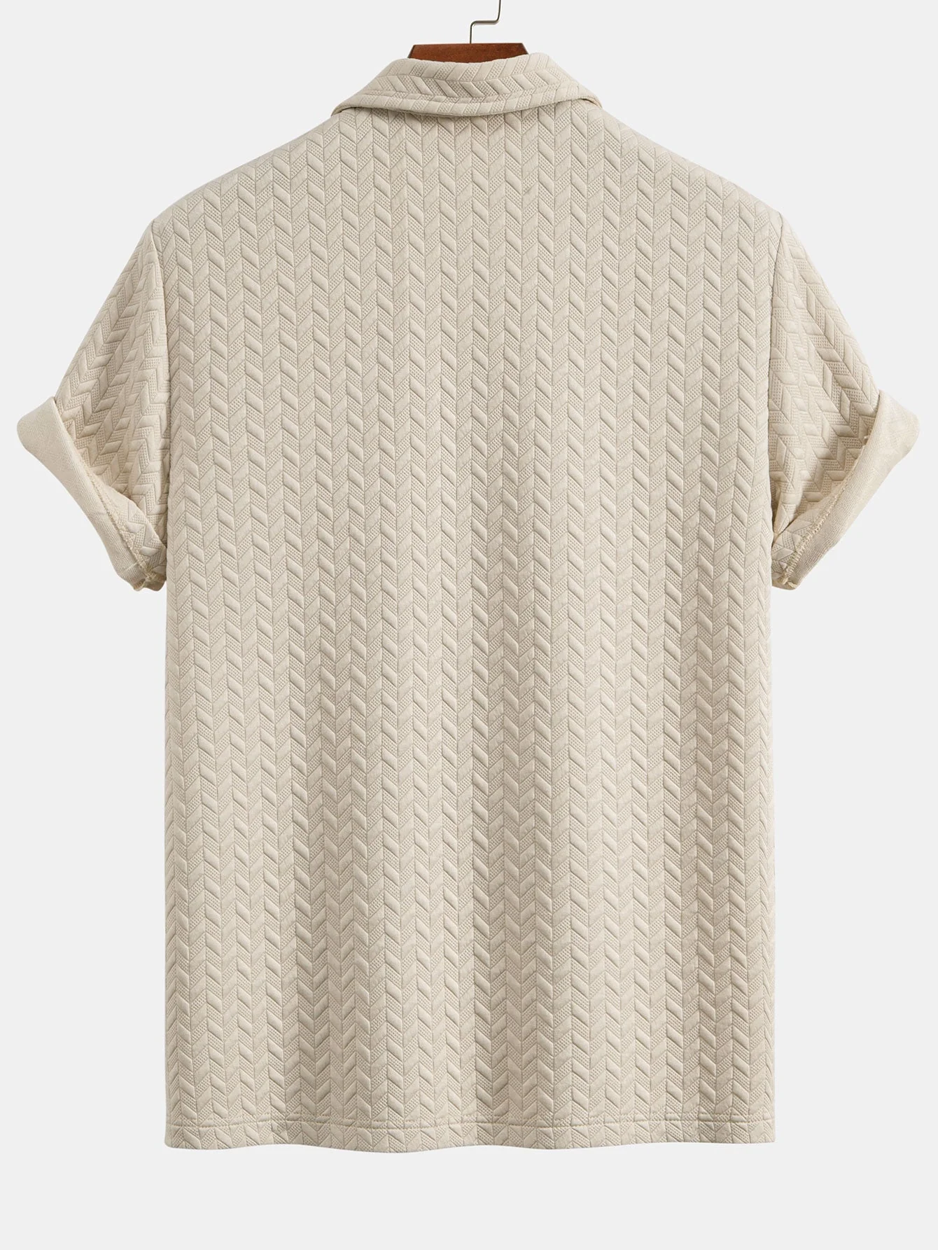 Esdras® | Short Sleeved Jacquard Textured Polo - Image 3