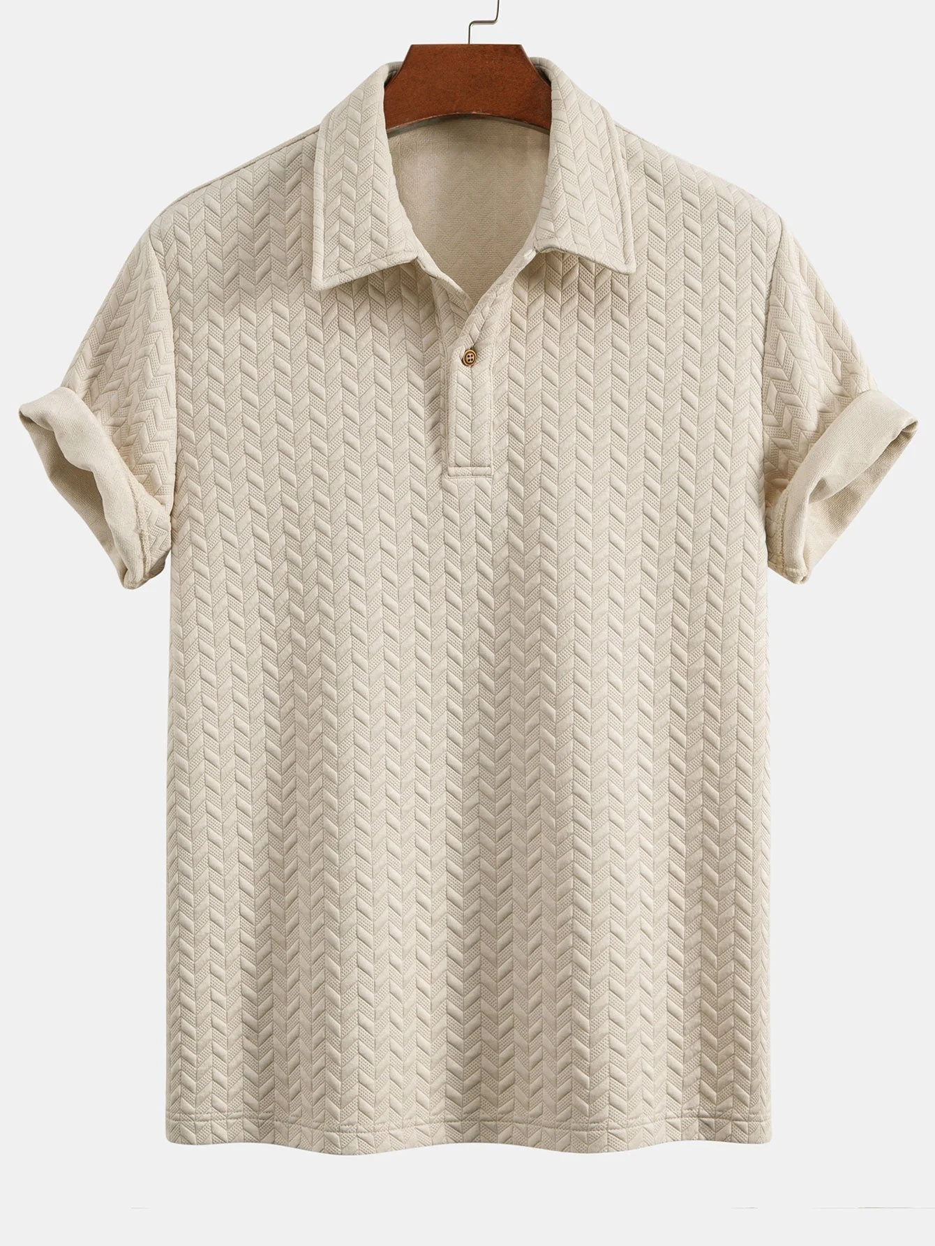 Esdras® | Short Sleeved Jacquard Textured Polo - Image 4