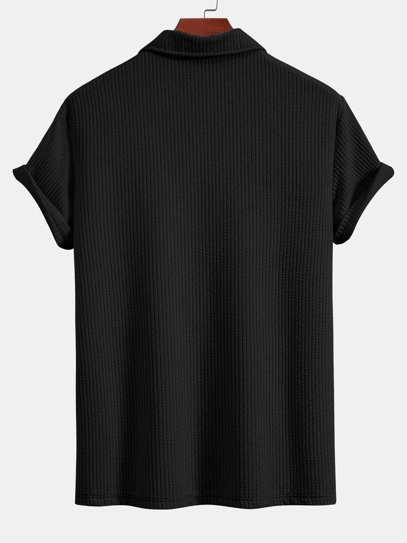 Eugenio® | Short Sleeved V-Neck Ribbed Polo - Image 4