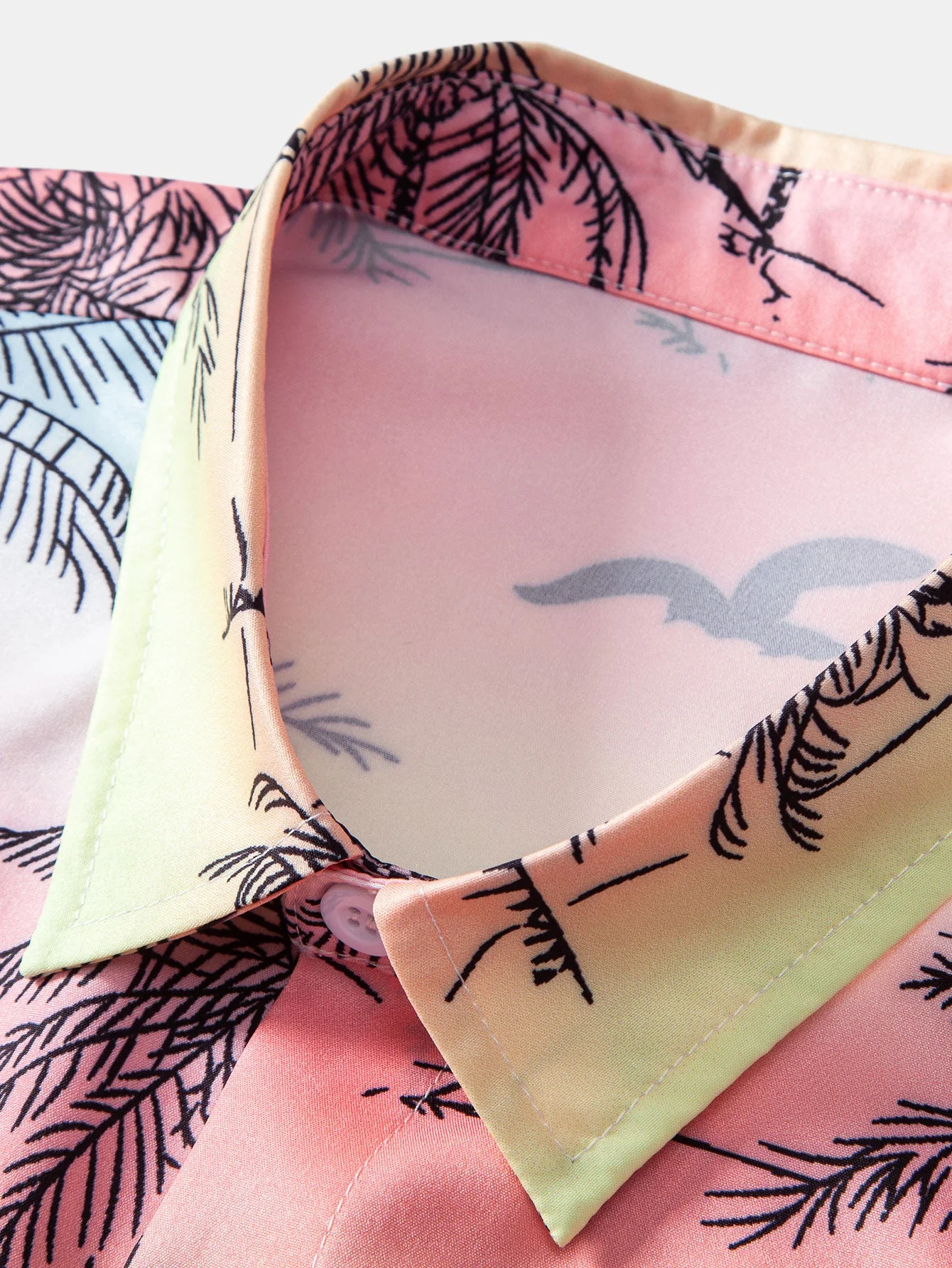 Evan® | Palm Tree Seagull Print Button Up Shirt & Swim Shorts - Image 12