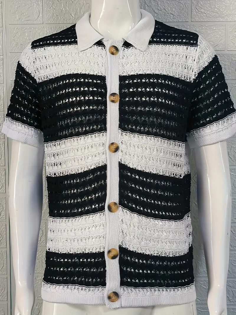 Evaristo® | Contrast Knit Shirt - Image 2