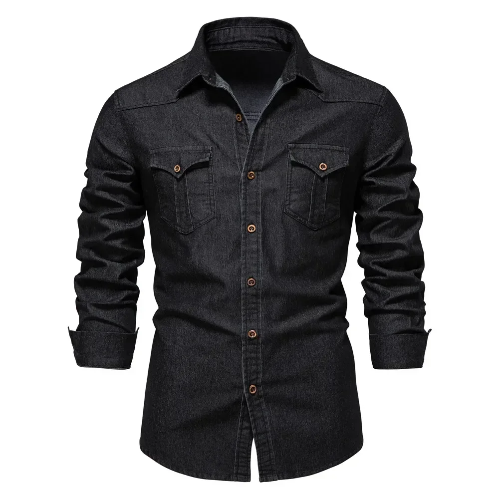 Fabricio® | Men'S Elastic Cotton Denim Shirt - Image 5