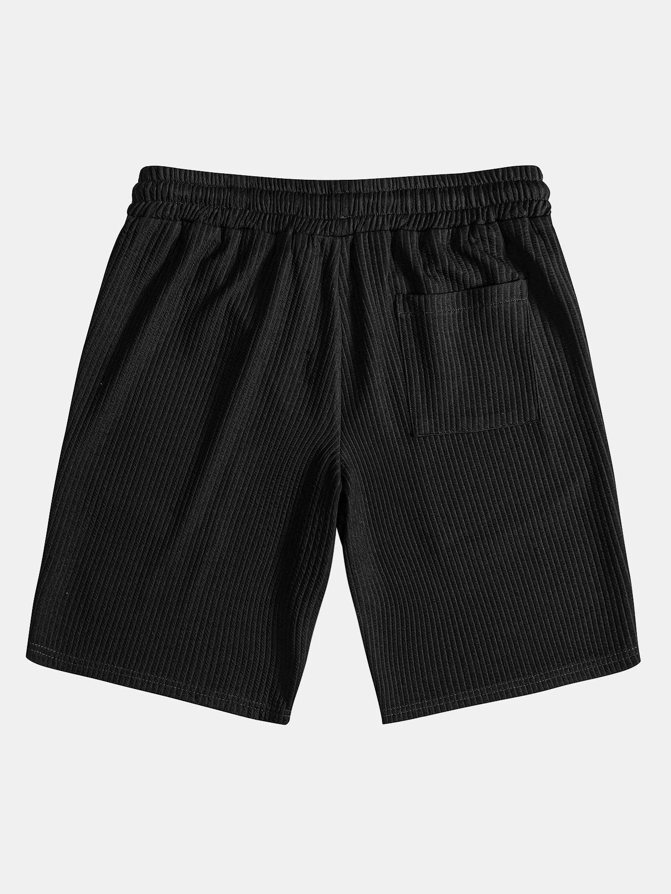 Fabricio® | Muscle Fit Notch Ribbed Arc Hem T-Shirt & Drawstring Ribbed Shorts - Image 11