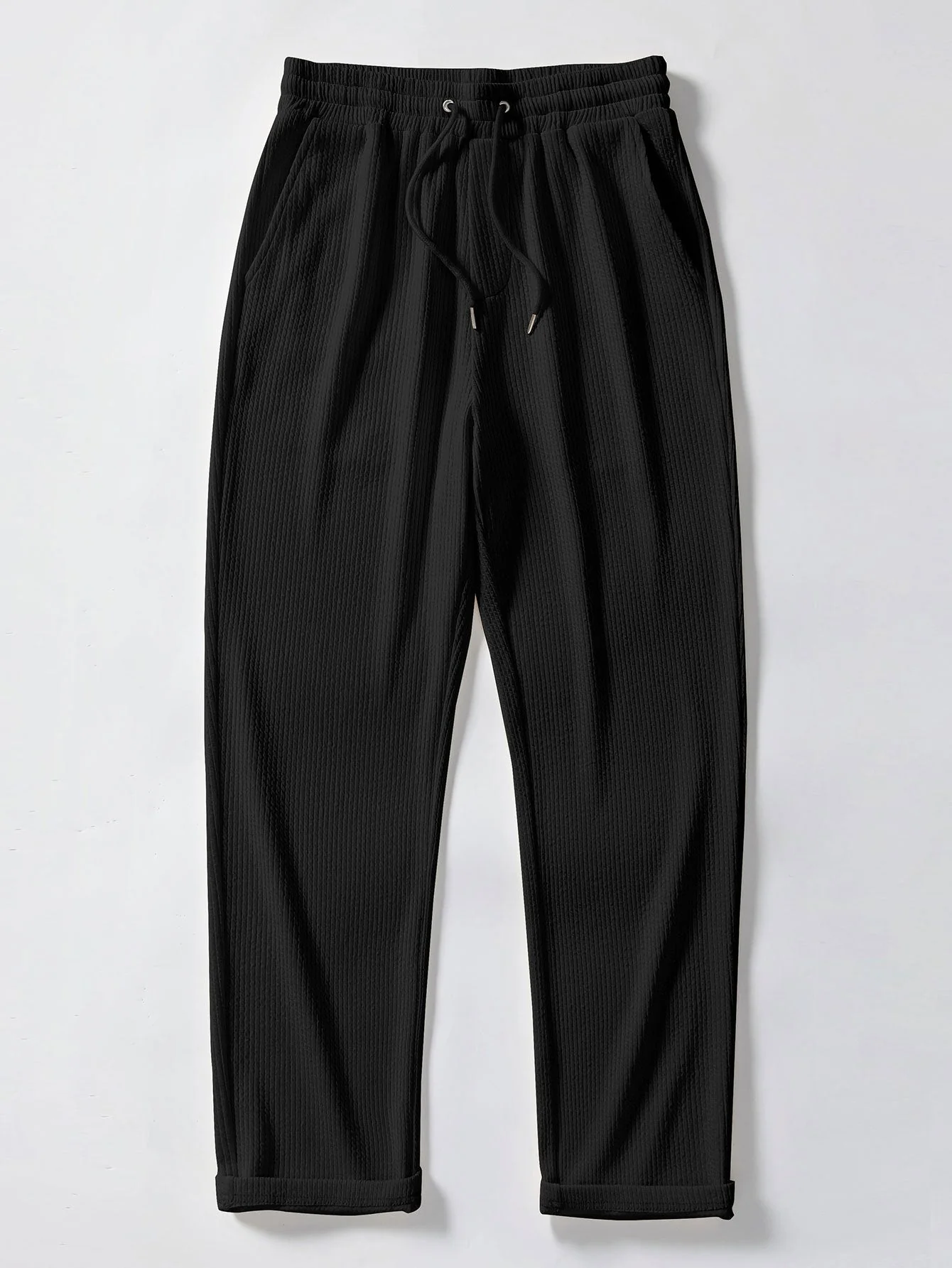 Francis® | Muscle Fit Ribbed Stand Collar Shirt & Straight Leg Ribbed Pants - Image 11