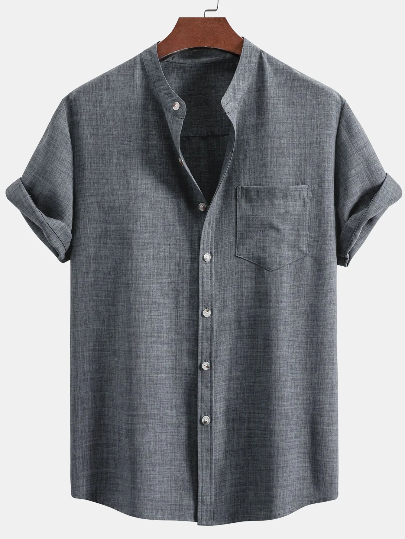 Francisco® | Short Sleeve Stand Collar Shirt - Image 7