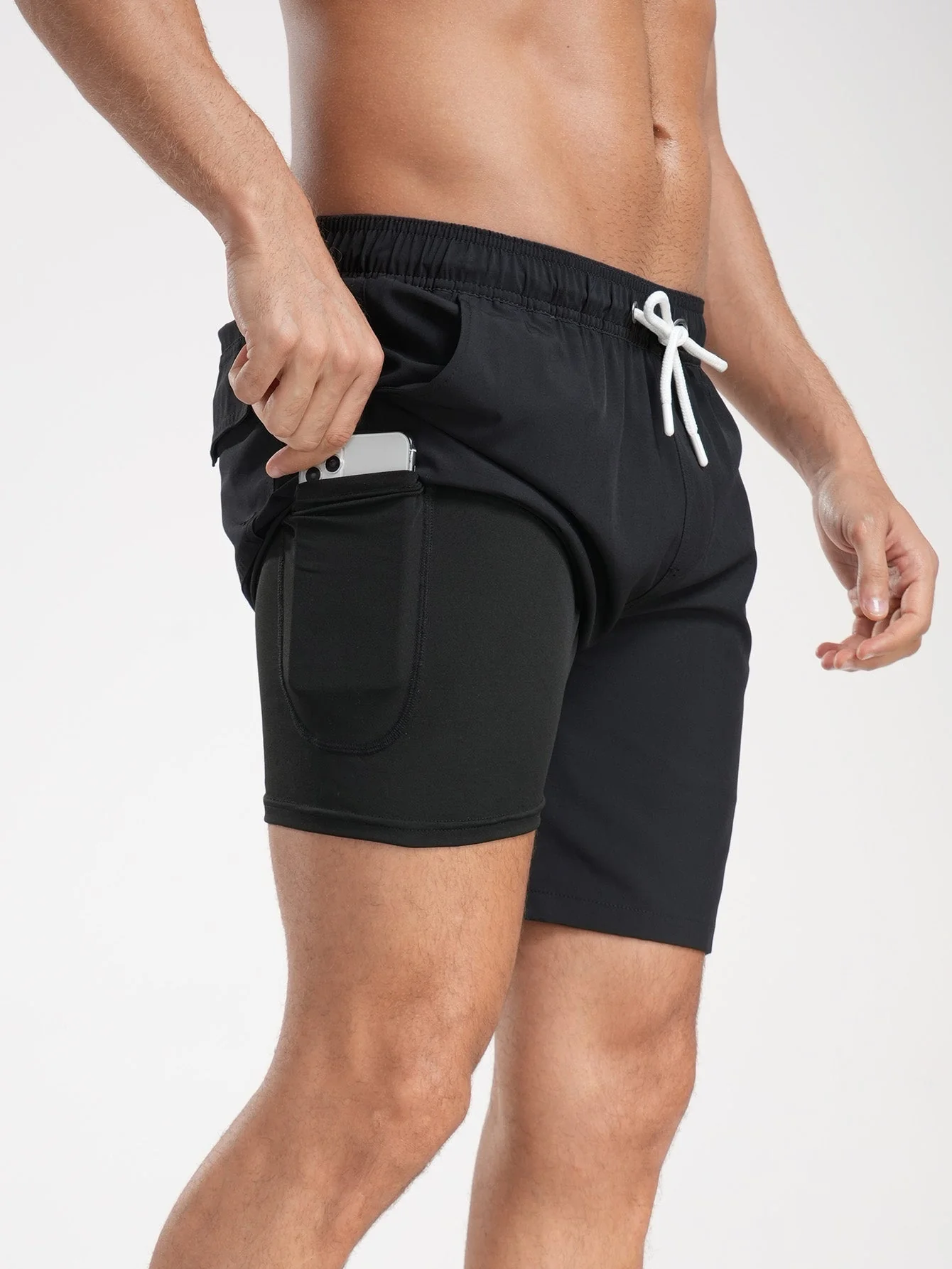 Francisco® | Solid Color Drawstring Swim Shorts - Image 10