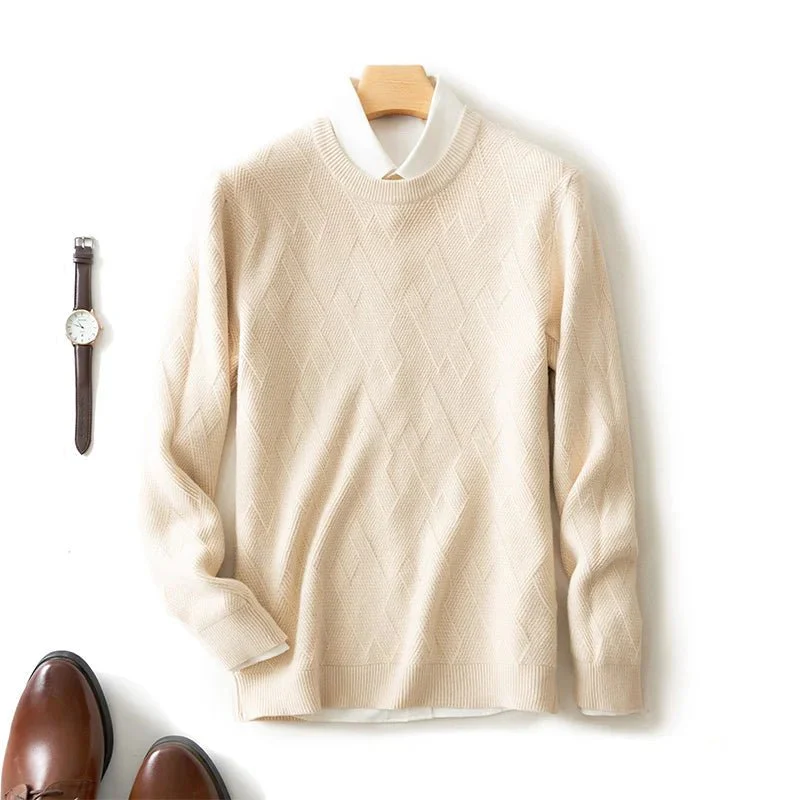 Franco® | Men’s Jumpers With Diamond Knit Texture - Image 3