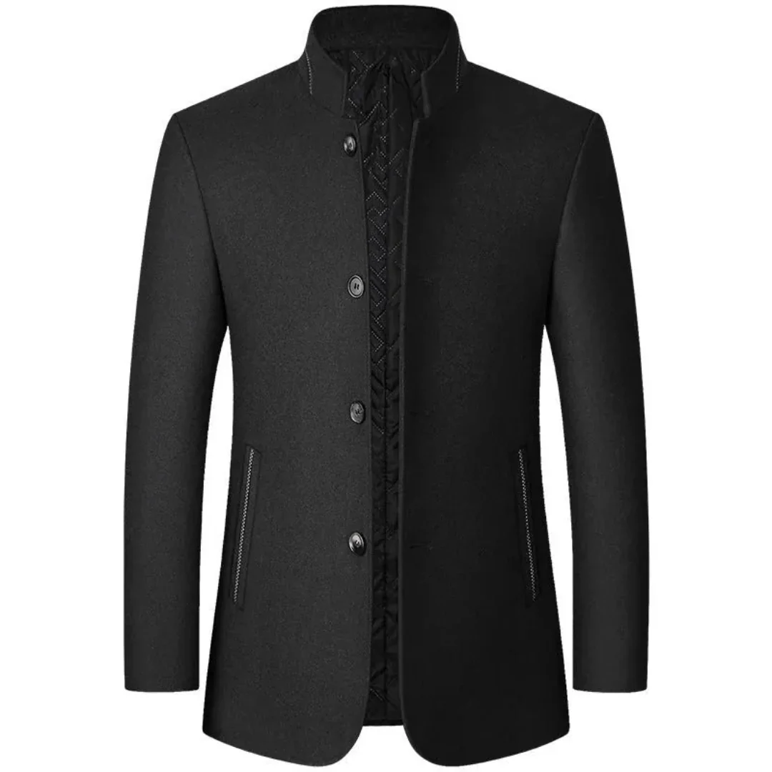 Froilán | Carl Stand Collar Wool Overcoat - Image 5