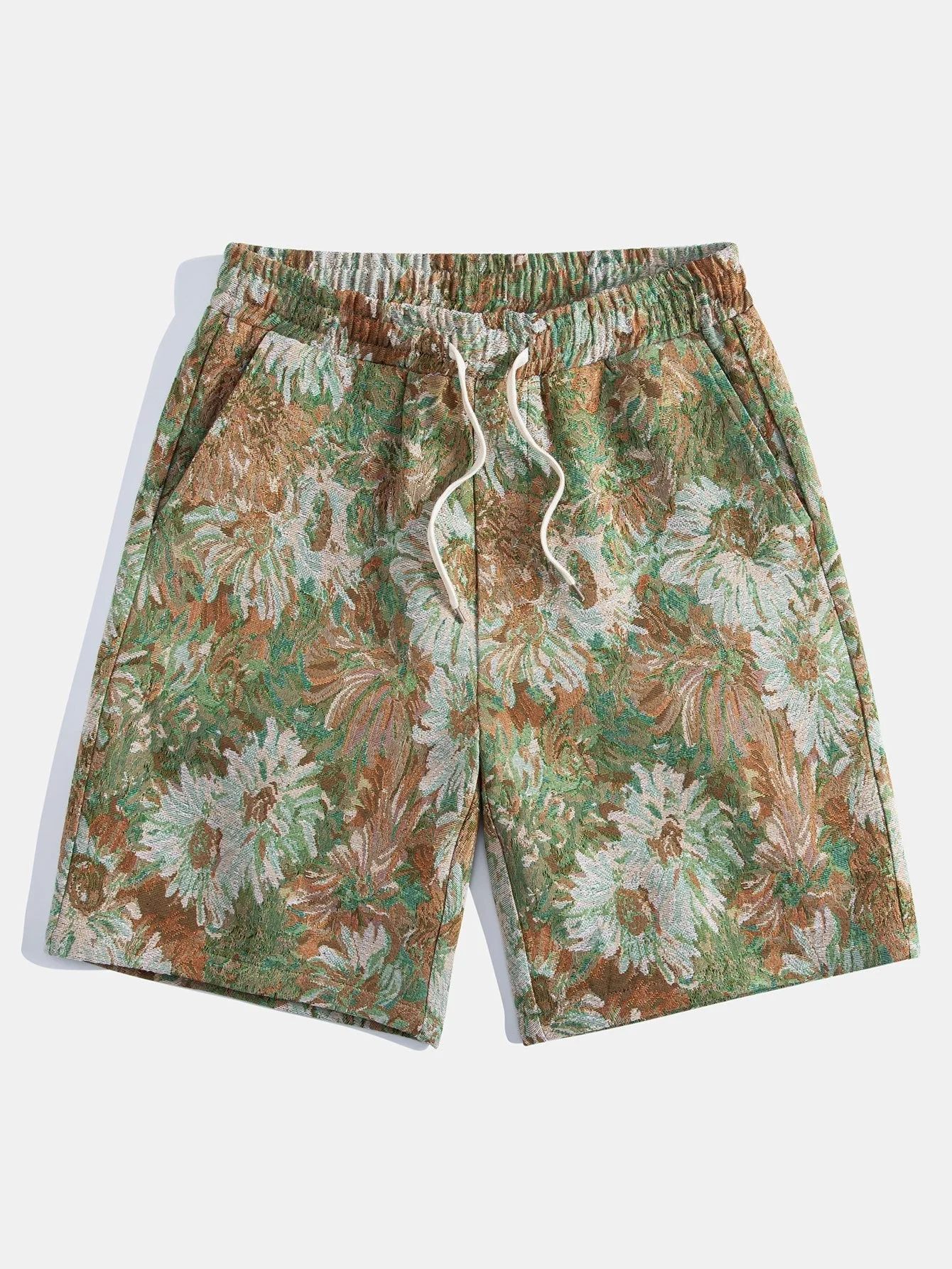 Gaspar® | Painted Floral Jacquard Shorts - Image 3