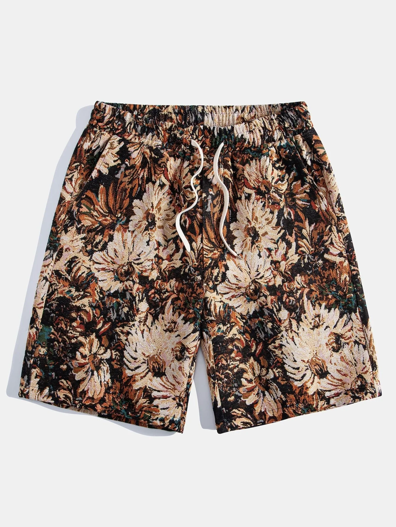 Gaspar® | Painted Floral Jacquard Shorts - Image 5
