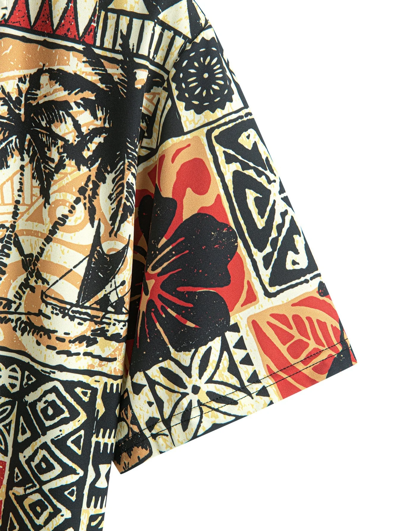 Giordano® | Palm Tree Turtle Ethnic Geometry Print Button Up Shirt & Swim Shorts - Image 8