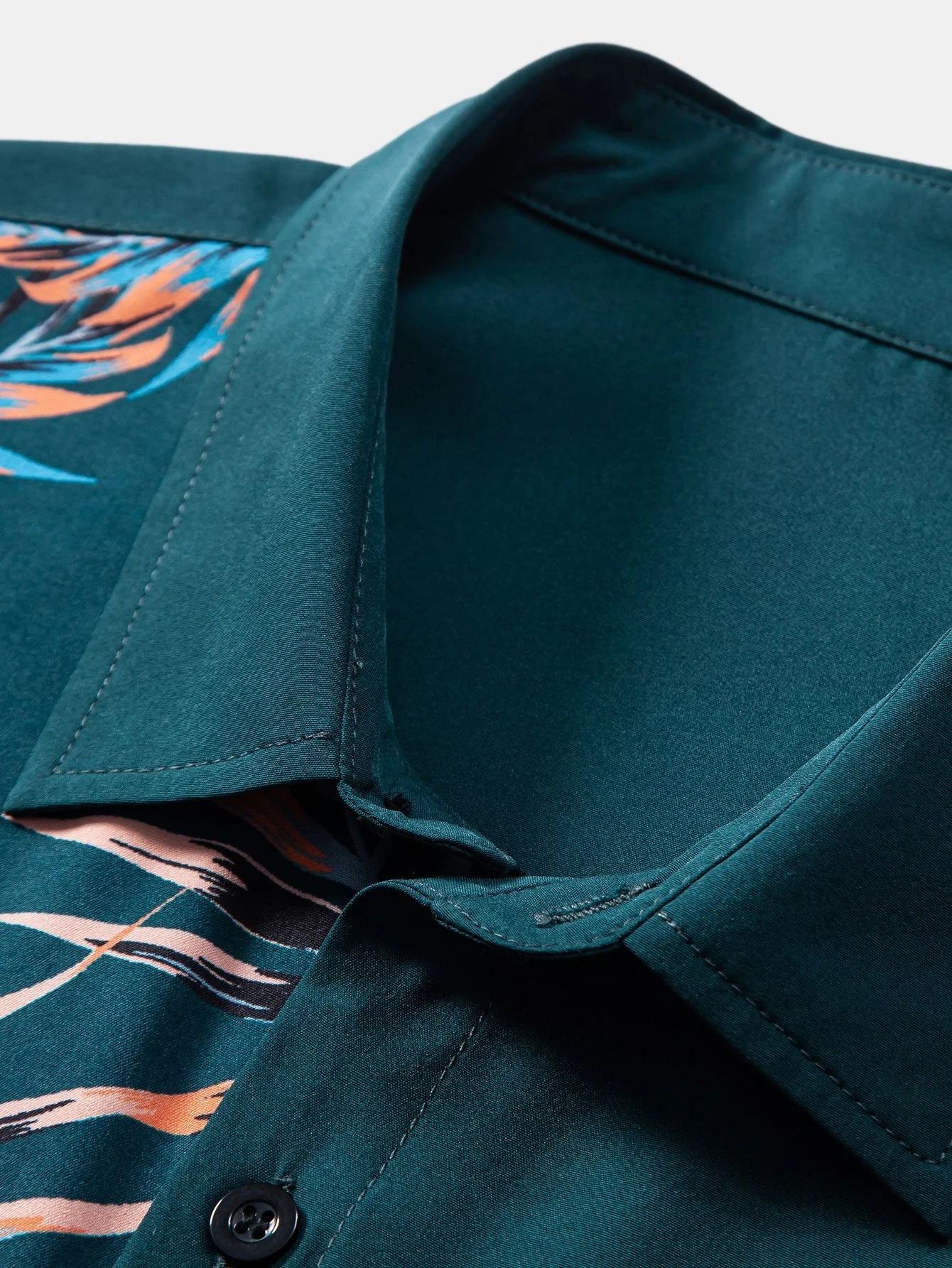 Gustavo® | Leaf Patchwork Print Button Up Shirt - Image 3