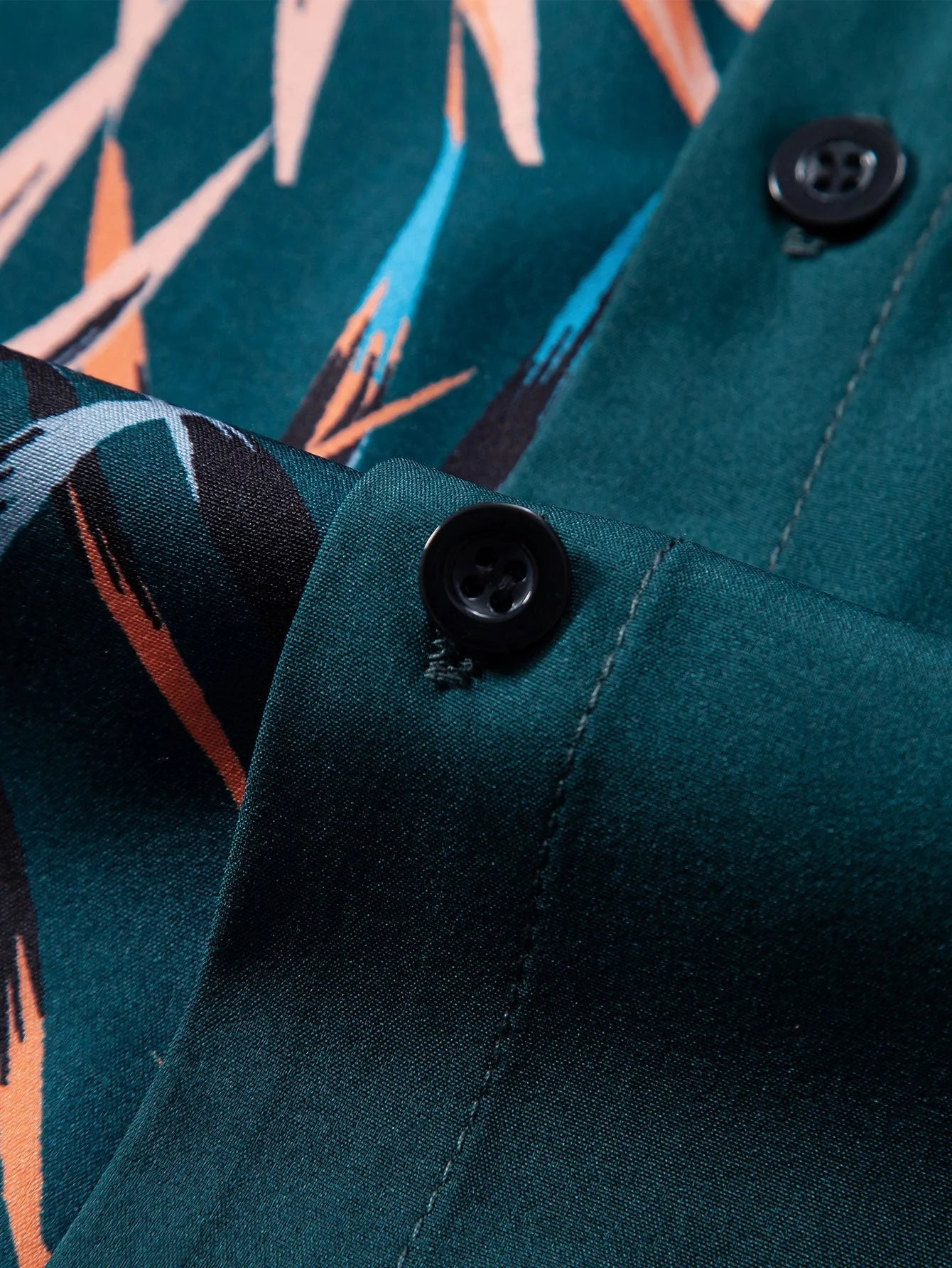 Gustavo® | Leaf Patchwork Print Button Up Shirt - Image 4