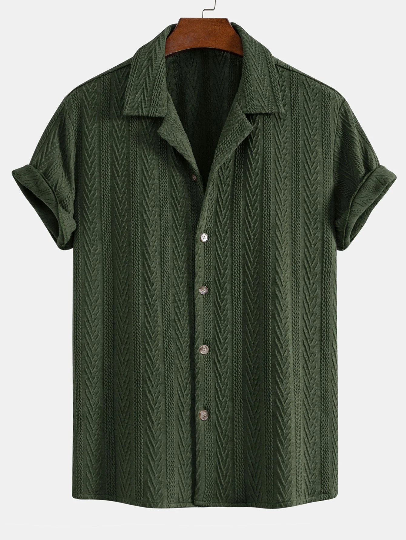 Harvey® | Texture Jacquard Cuban Shirt & Linen Cotton Blend Drawstring Shorts - Image 7
