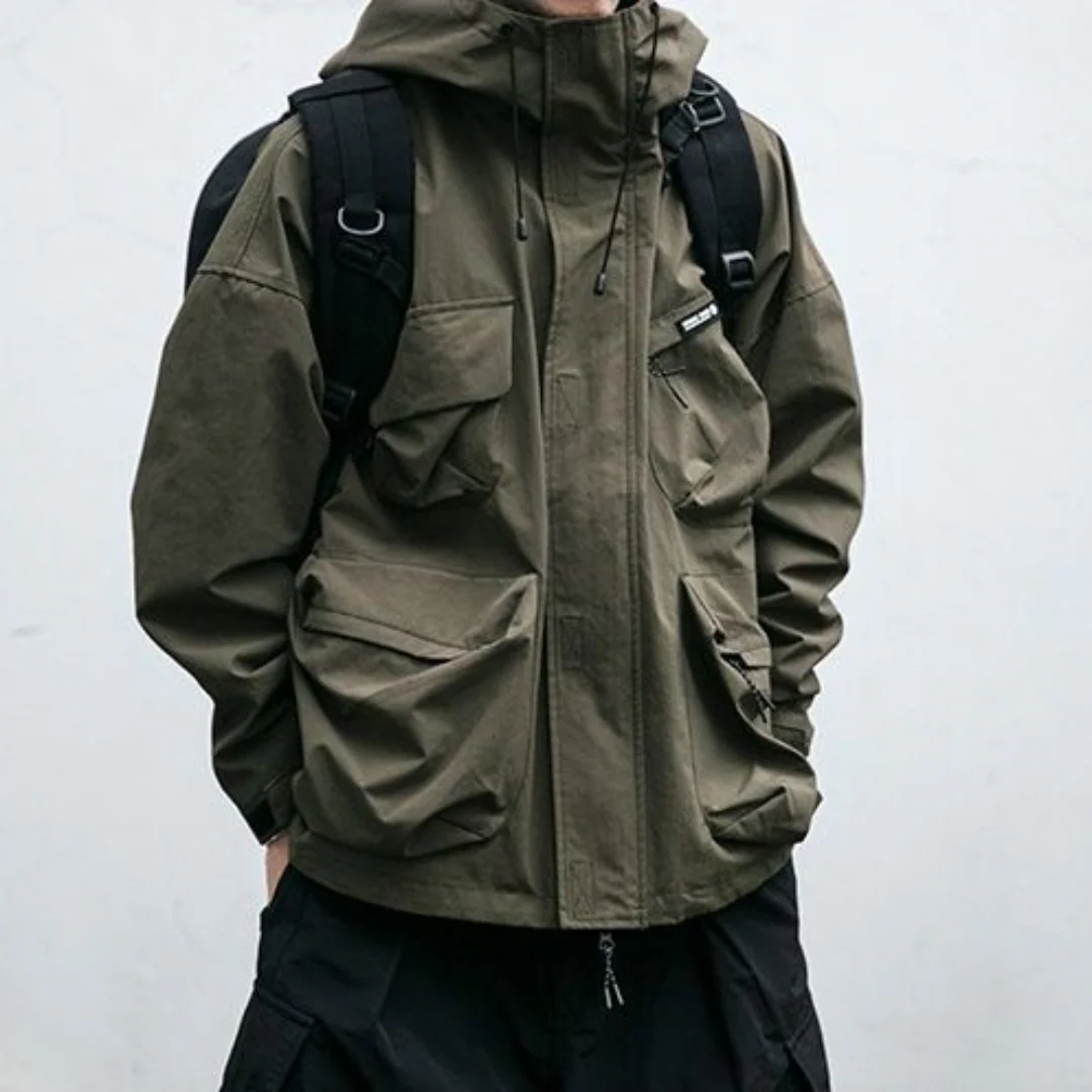 Helios | Men's hooded multi-pocket utility jacket
