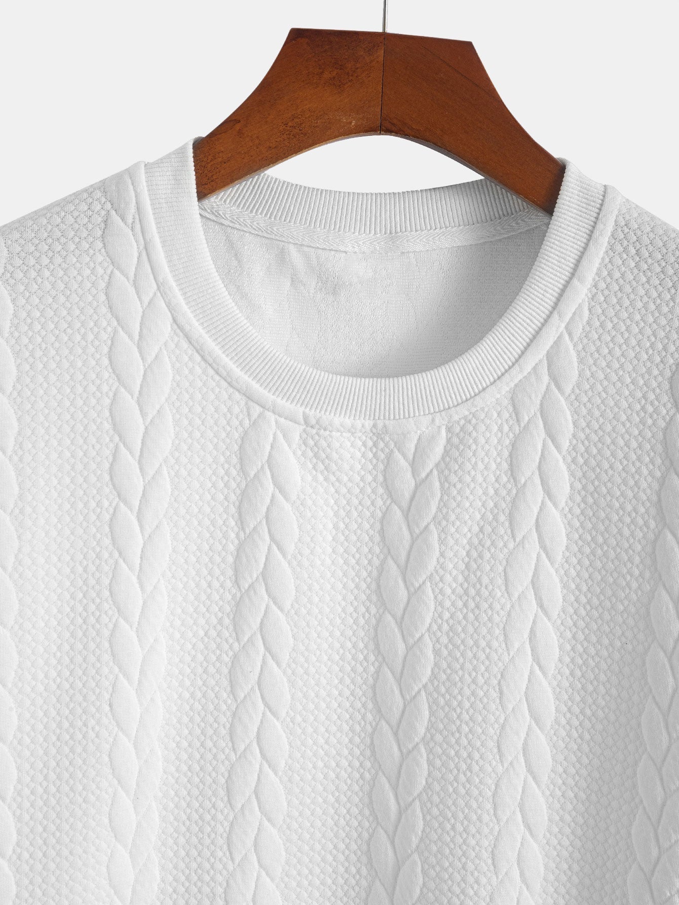 Heraclio® | Relax Fit Mid-Length Sleeve Twist Jacquard T-Shirt & Shorts - Image 19