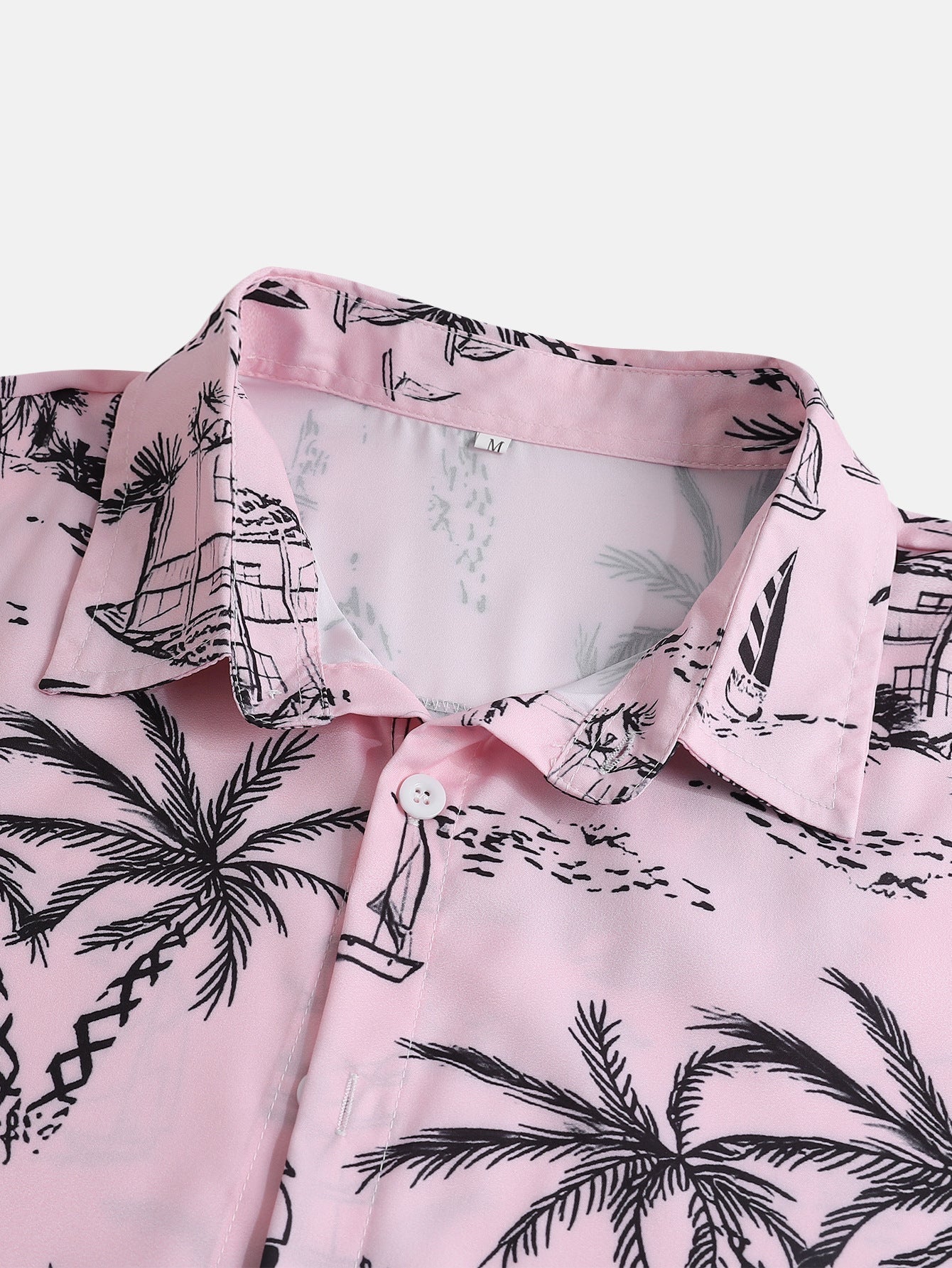 Hermes® | Palm Tree Sailboat Print Button Up Shirt & Swim Shorts - Image 7