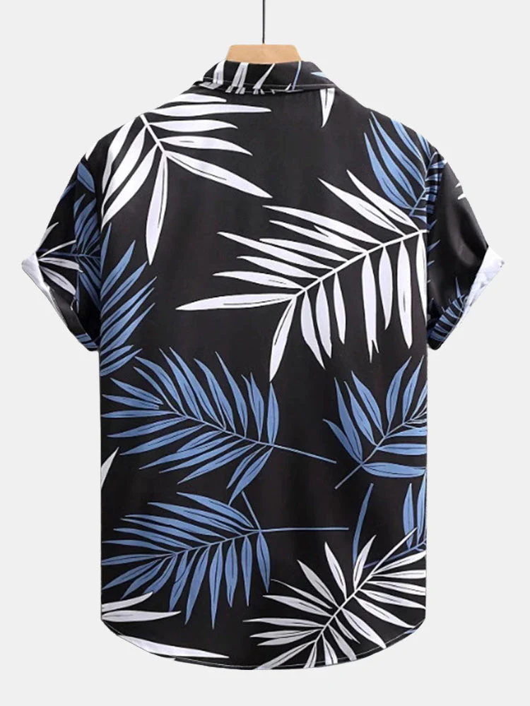 Herodoto® | Tropical Leaves Print Button Up Shirt & Swim Shorts - Image 4