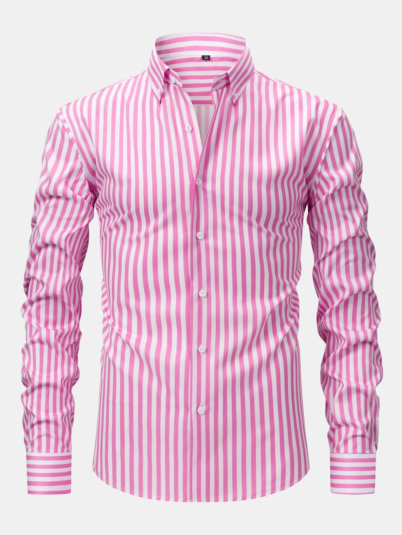 hola STRIPED LONG SLEEVE BUTTON-DOWN SHIRT & SLIM FIT WIDE LEG PANTS - Image 8
