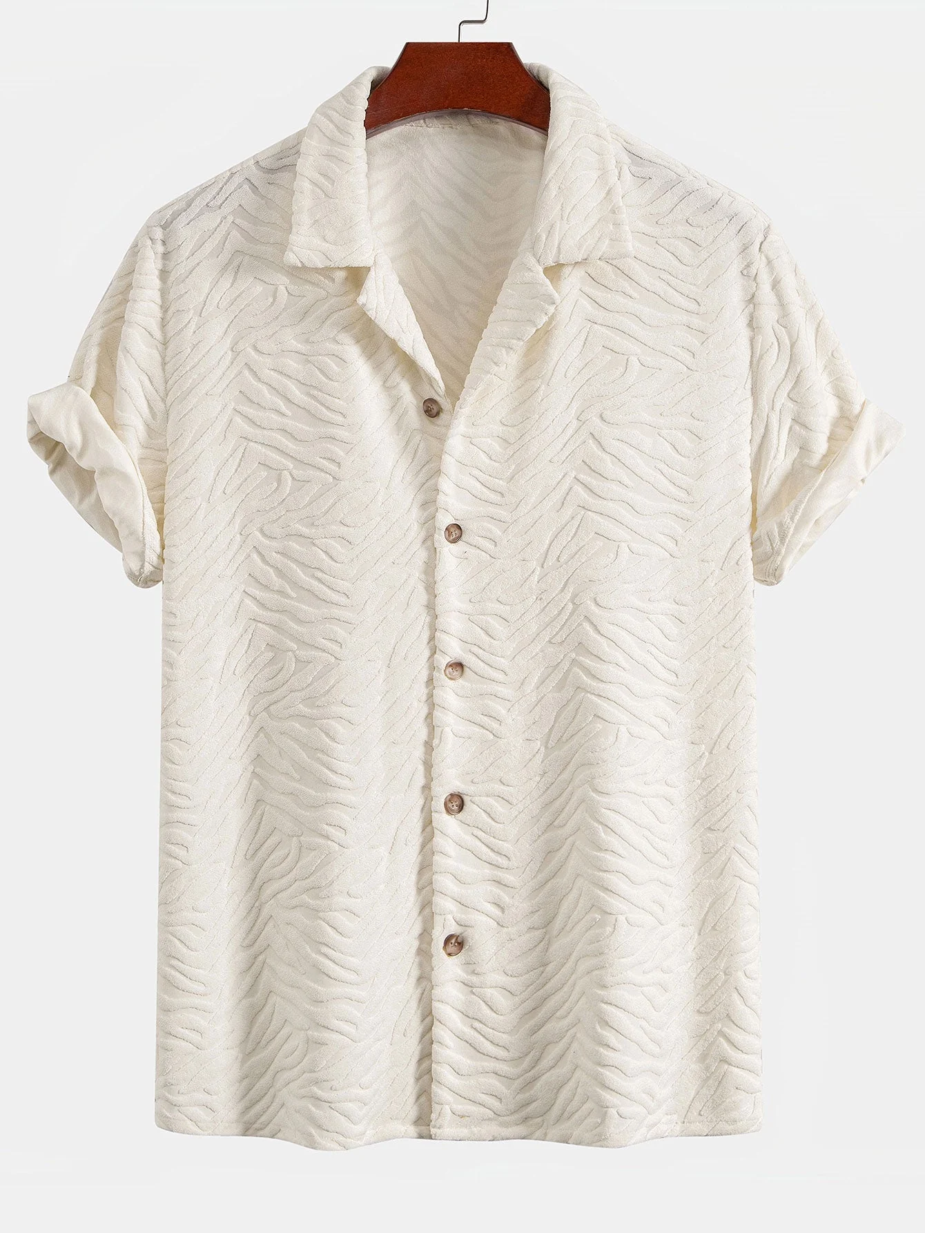 Homero® | Animal Texture Terry Cuban Shirt - Image 3