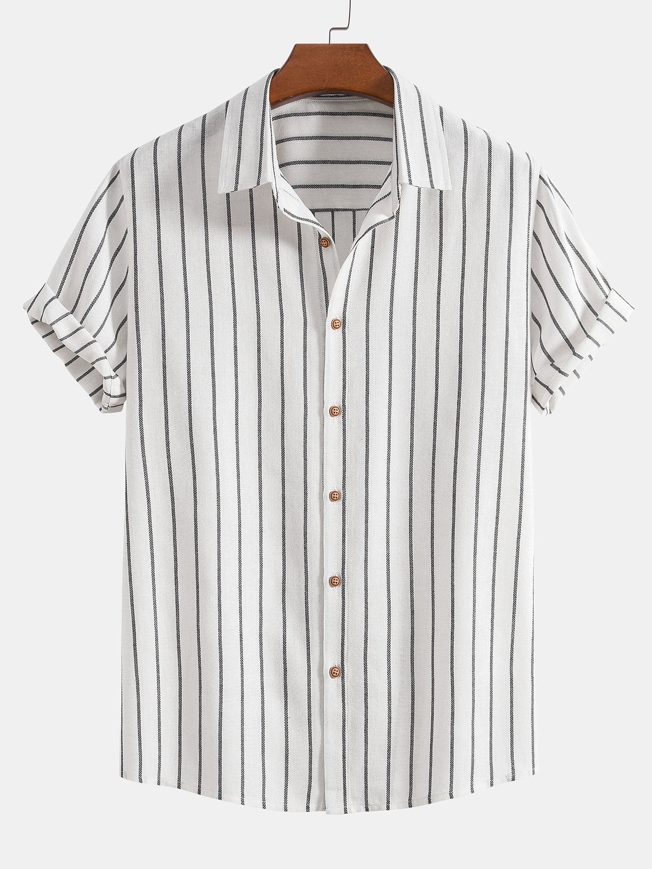 Howard® | Striped Cotton Buttoned Shirt & Straight Linen Trousers - Image 5