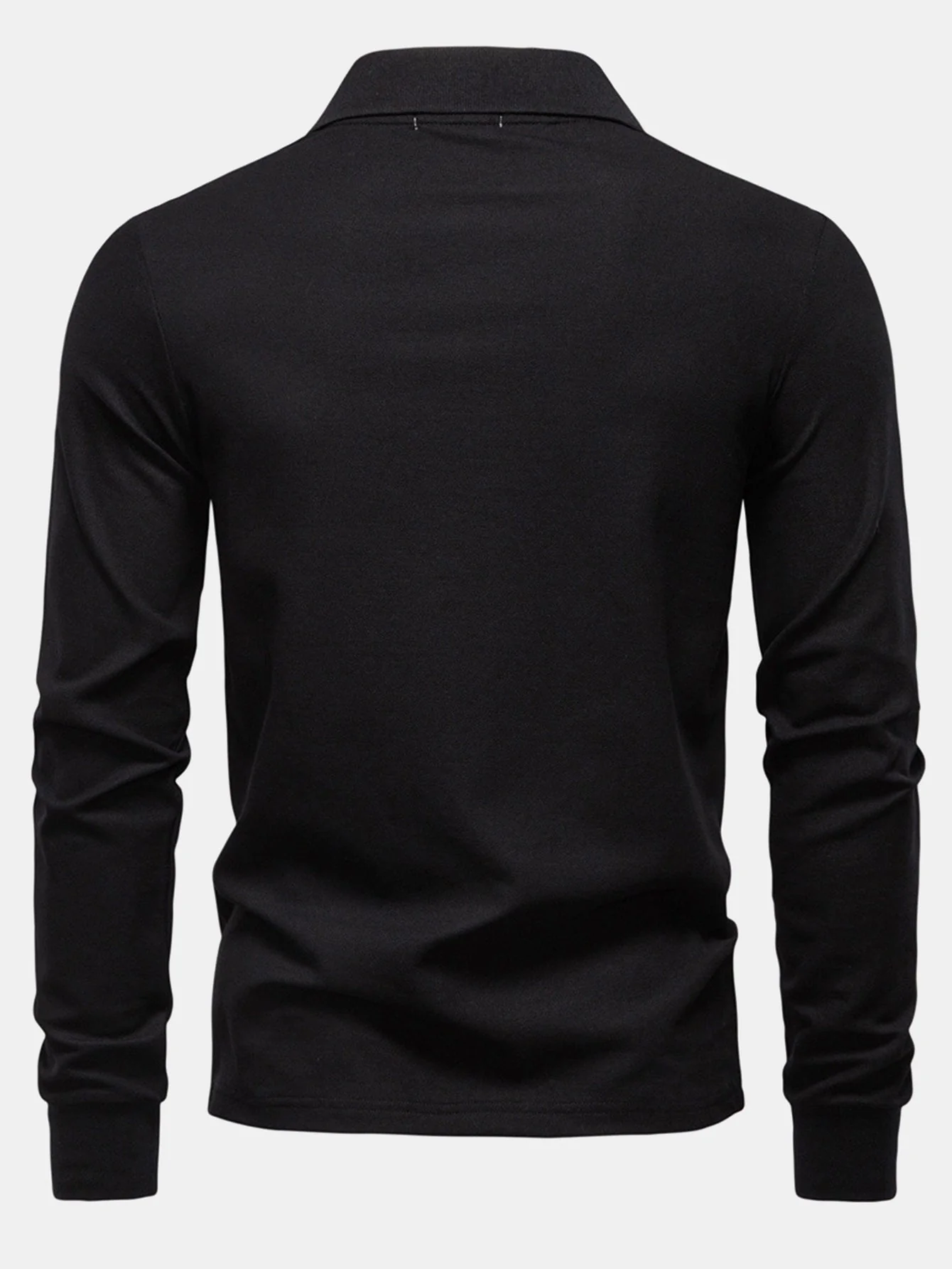 Hubert® | Long Sleeved Giraffe Embroidery Polo Shirt - Image 7