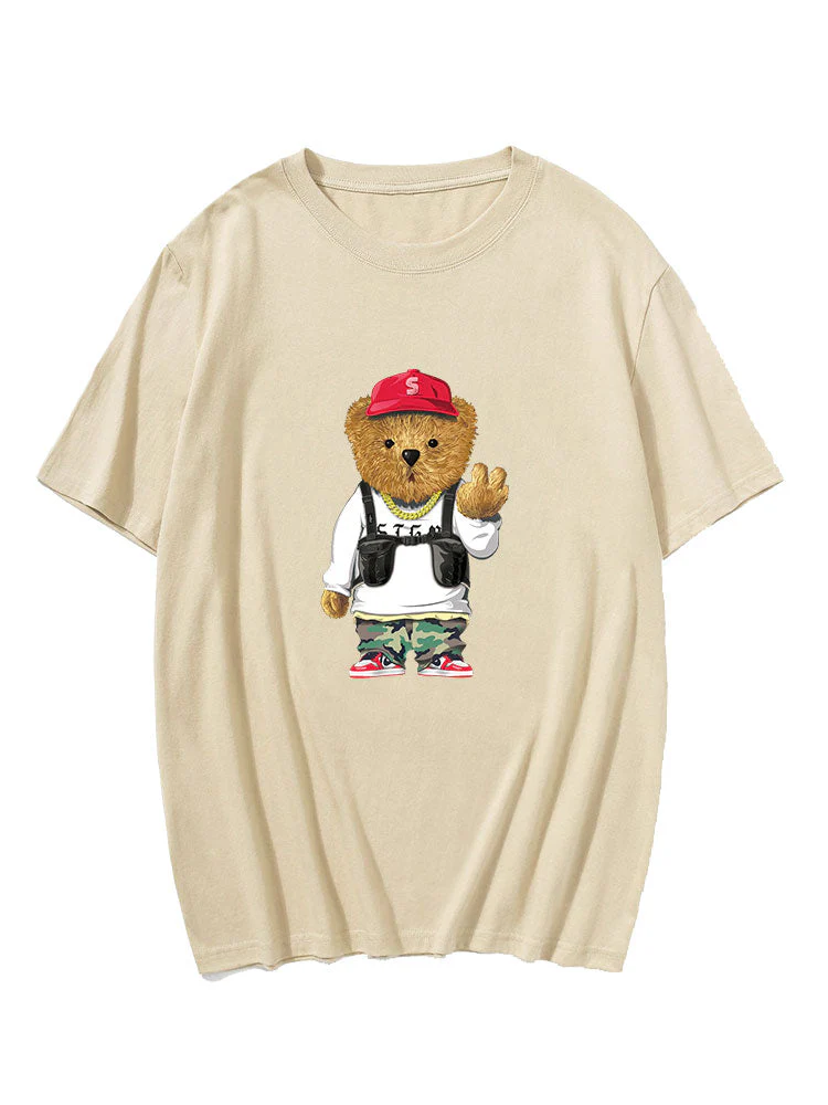 Hugo® | Cartoon Bear Print T-Shirt - Image 5