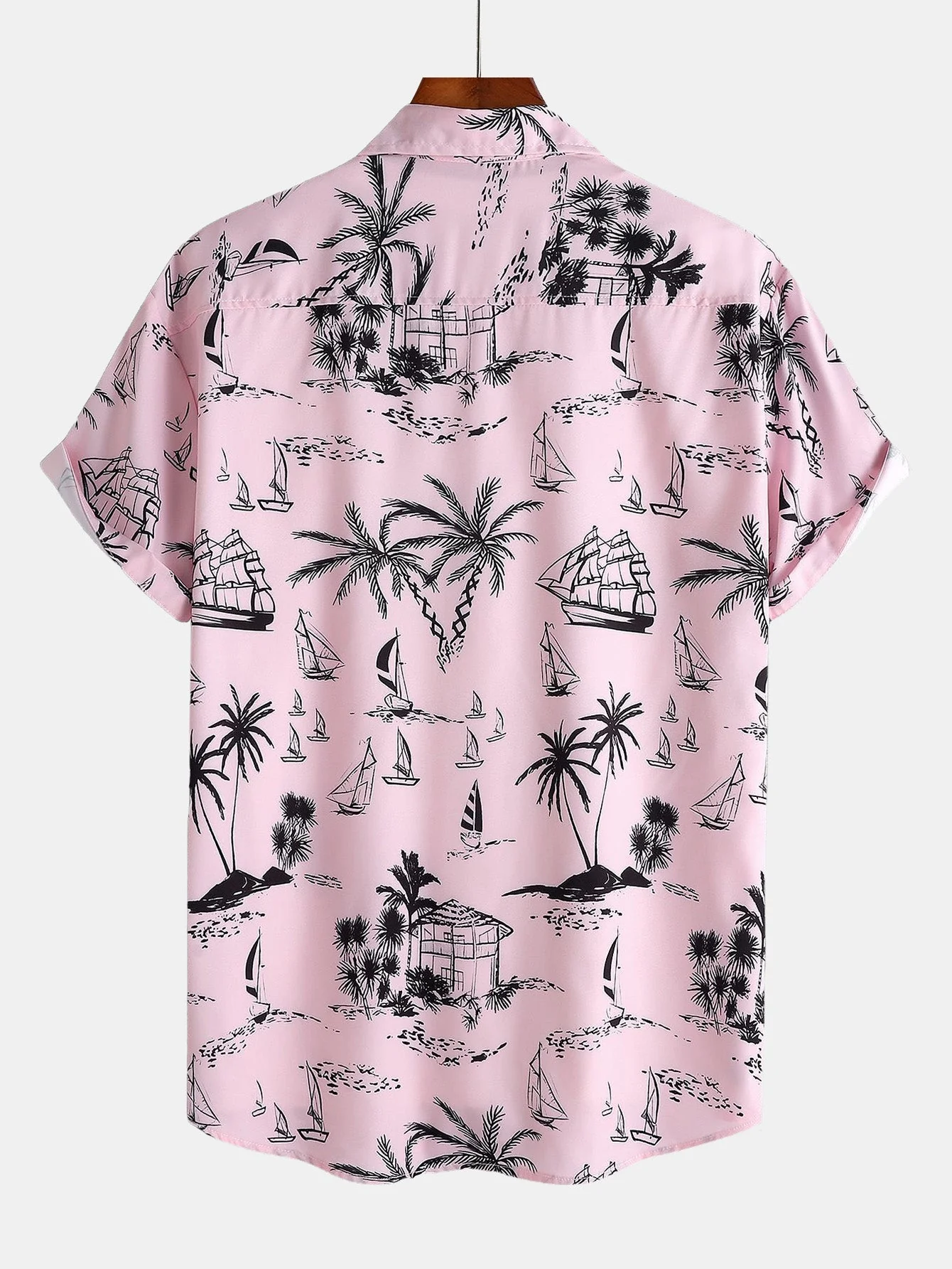 Iago® | Palm Tree Sailboat Print Button Up Shirt - Image 2