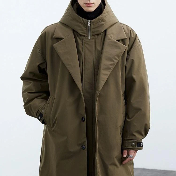 Idán | Hooded trench coat for men in plus size - Image 5
