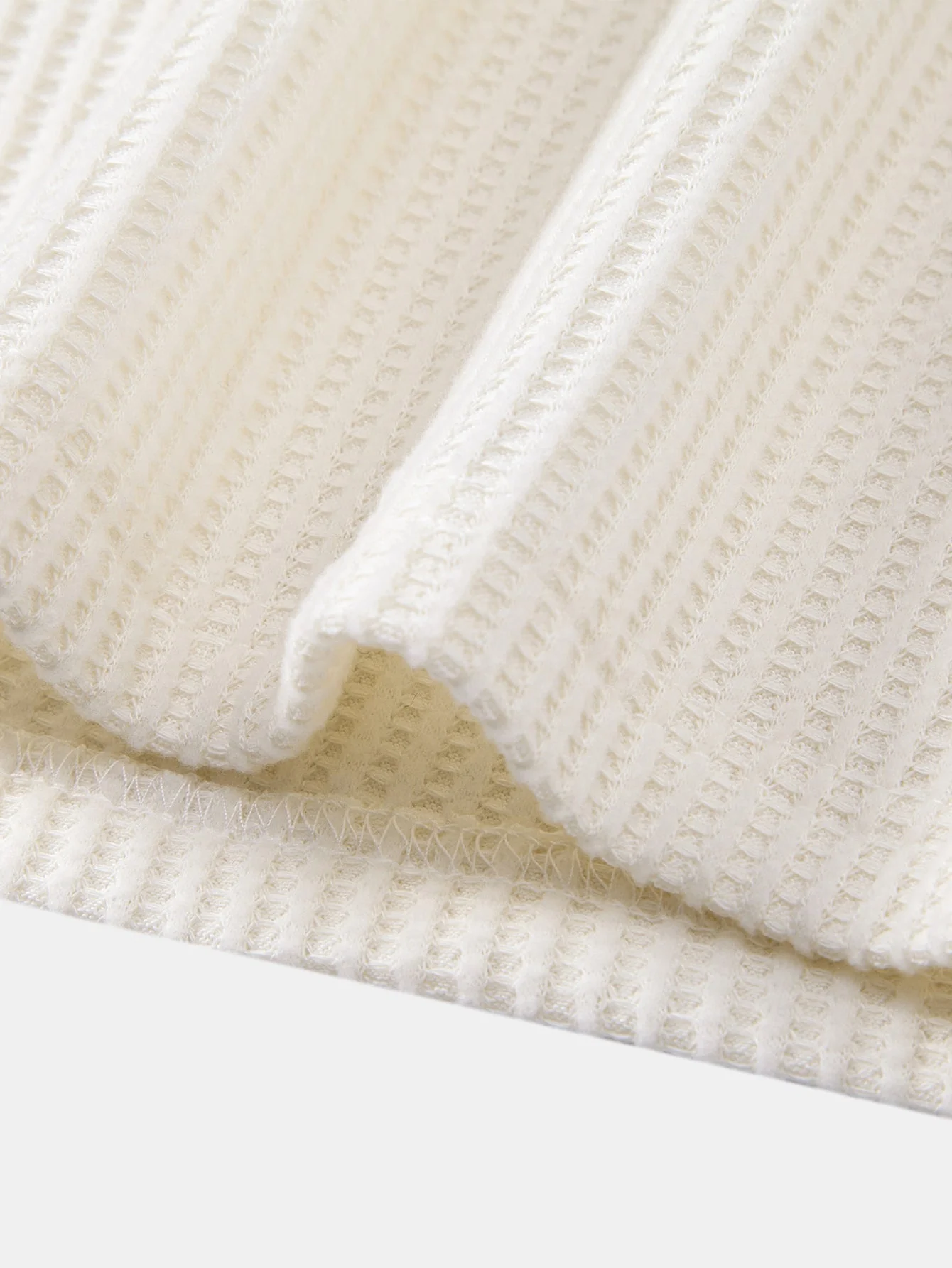 Iliás® | Long Sleeved Knitted Waffle Polo Shirt & Drawstring Knitted Waffle Pants - Image 14