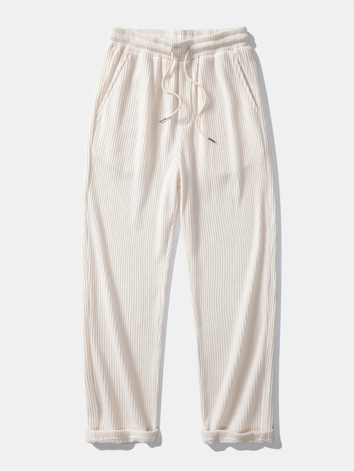 Imran® | Long Sleeve Waffle Mock Neck T-Shirt & Drawstring Knitted Waffle Pants - Image 5