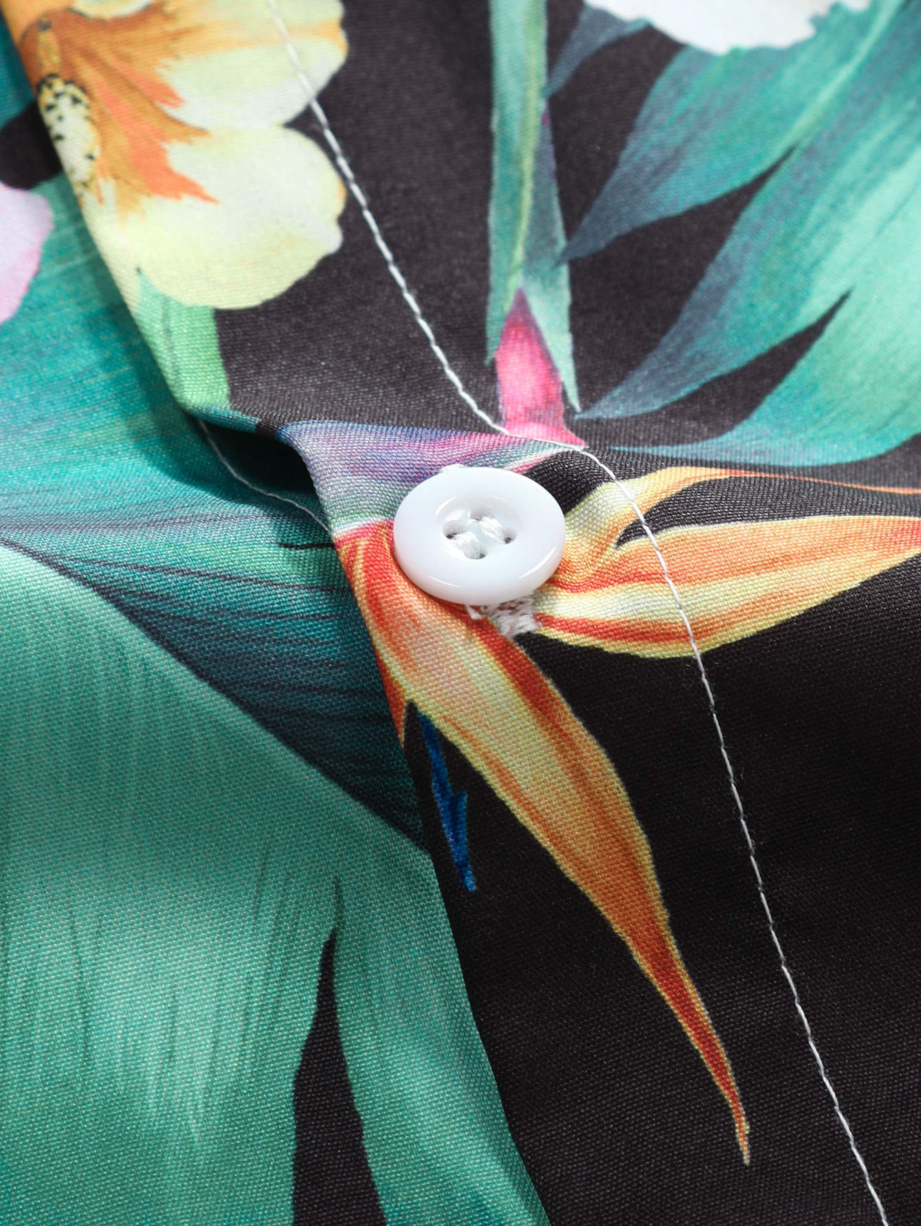 Íñigo® | Tropical Flowers Print Button Up Shirt - Image 4