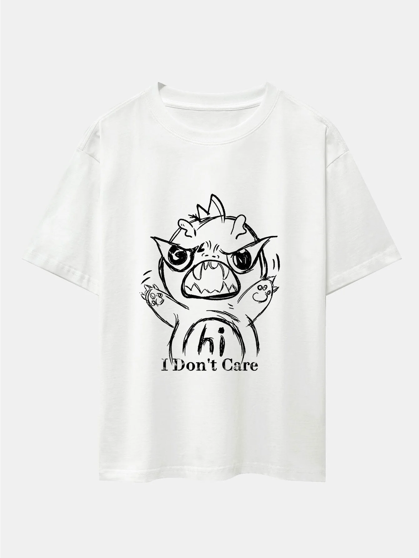 Isaac® | Cartoon Dinosaur Print Drop Shoulder Oversize T-Shirt - Image 3