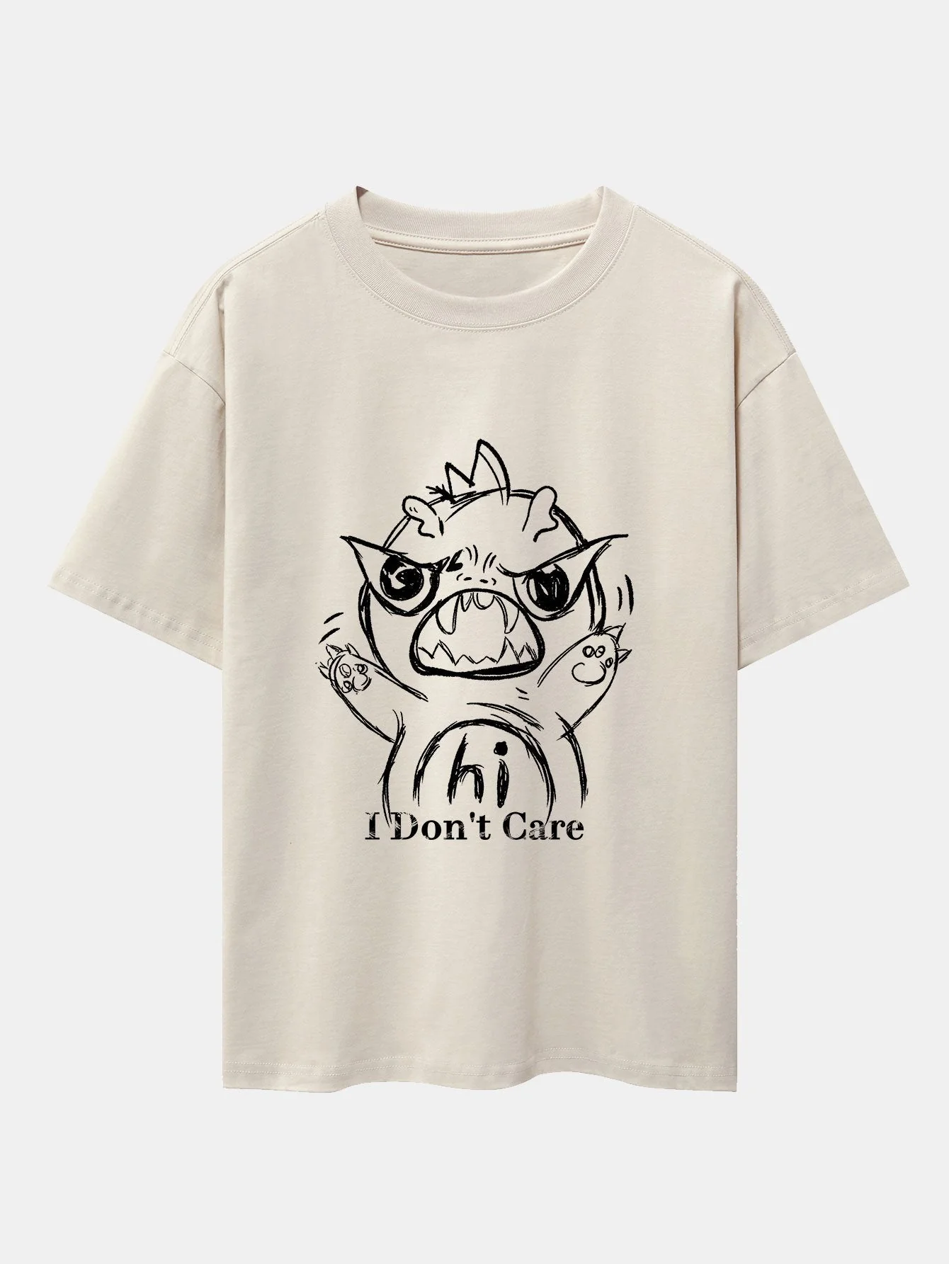 Isaac® | Cartoon Dinosaur Print Drop Shoulder Oversize T-Shirt - Image 4