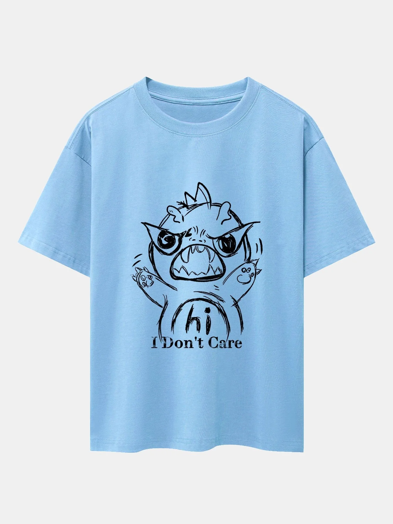 Isaac® | Cartoon Dinosaur Print Drop Shoulder Oversize T-Shirt - Image 7