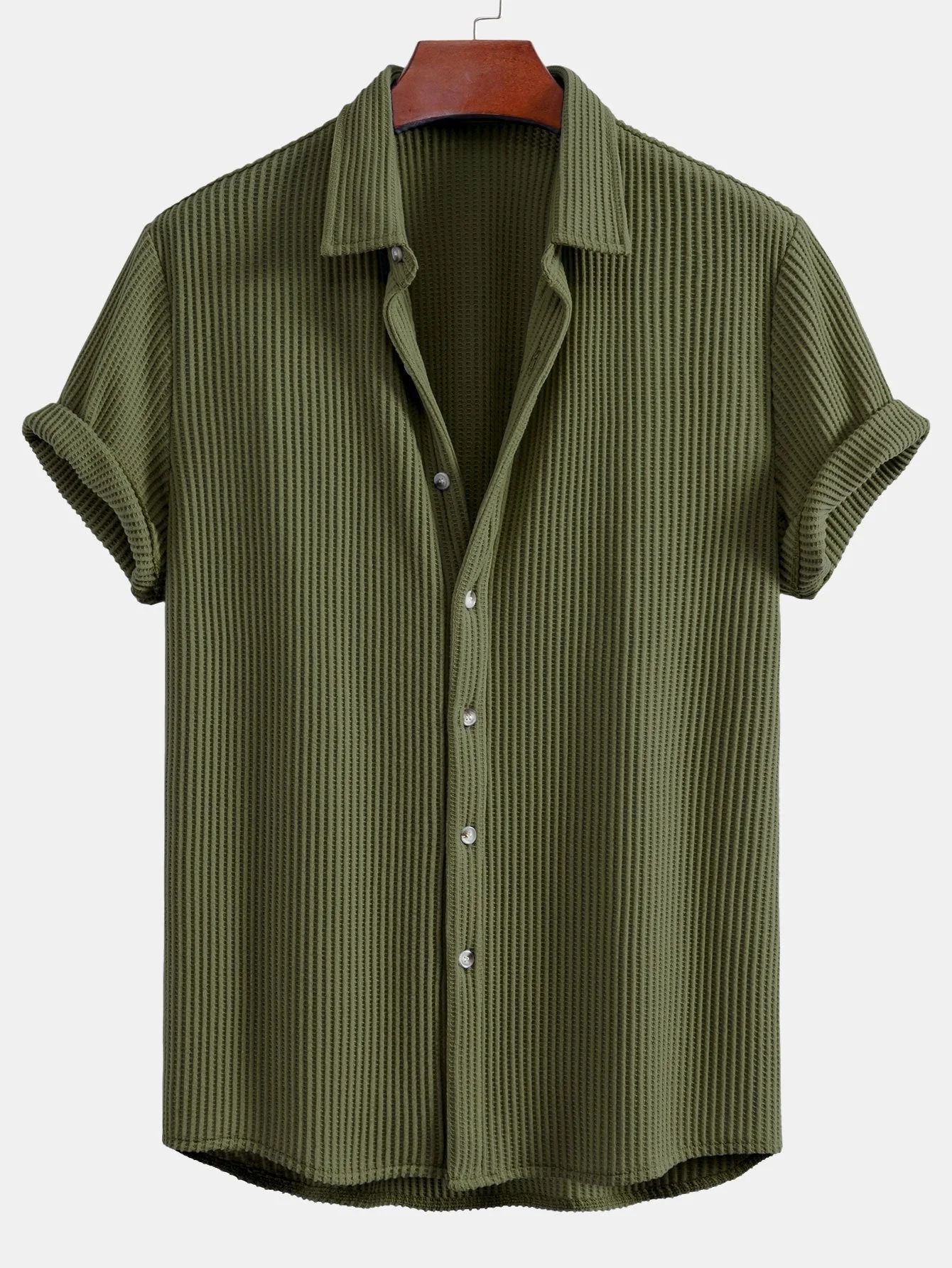 Isaac® | Waffle Button Up Shirt & Drawstring Knitted Waffle Pants - Image 26
