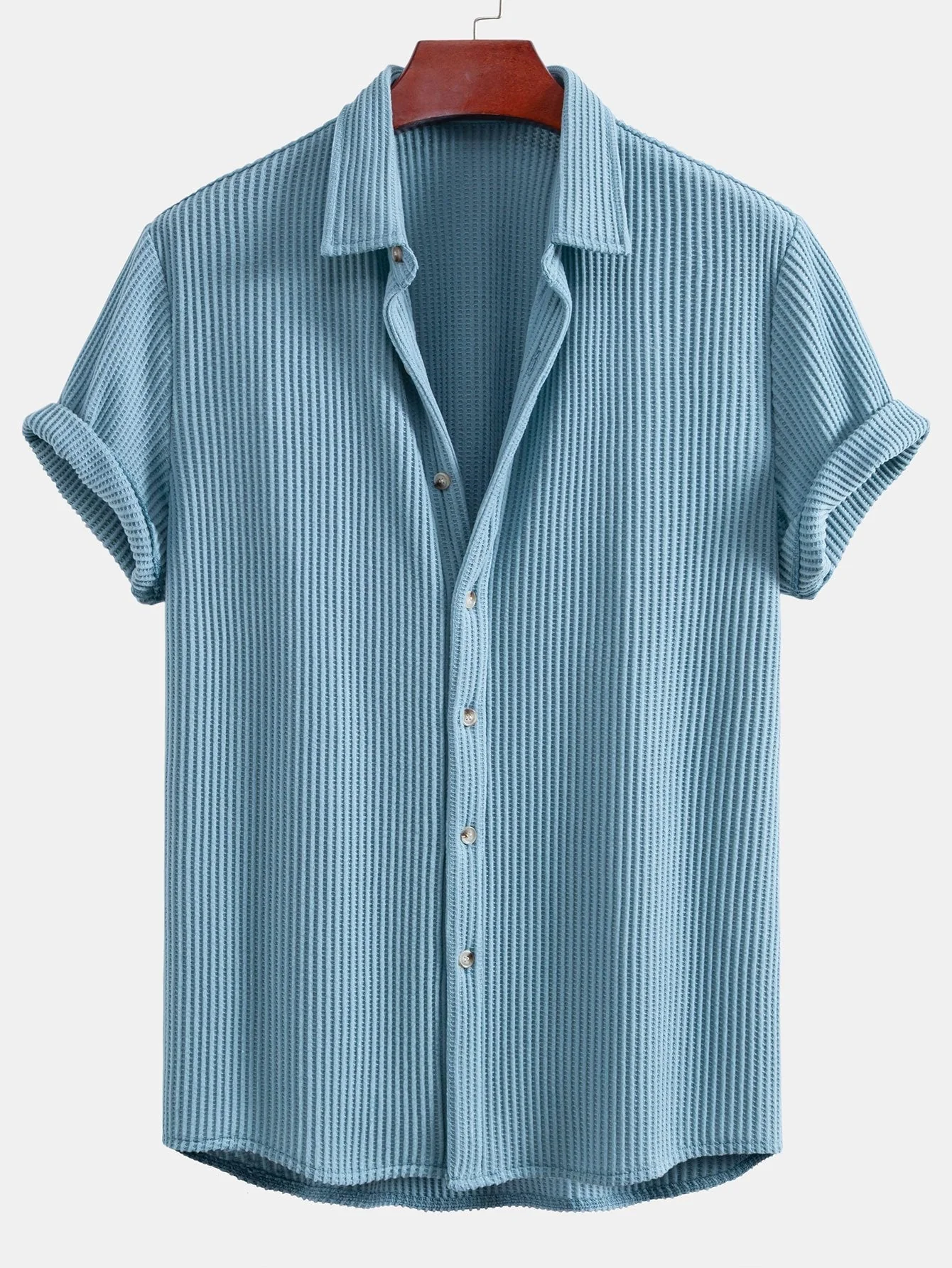 Isaac® | Waffle Button Up Shirt & Drawstring Knitted Waffle Pants - Image 6