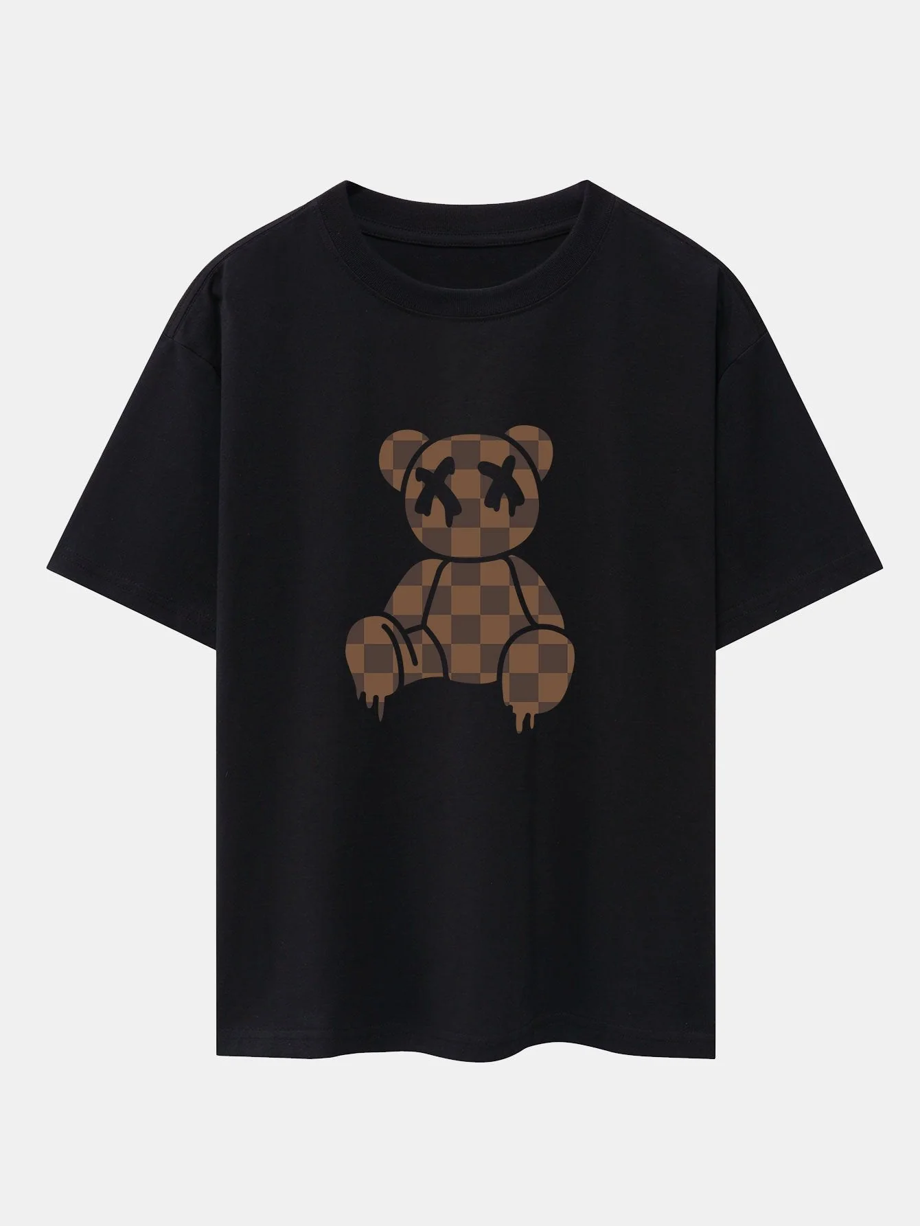Isidro® | Checkerboard Dissolving Bear Drop Shoulder Oversize T-Shirt