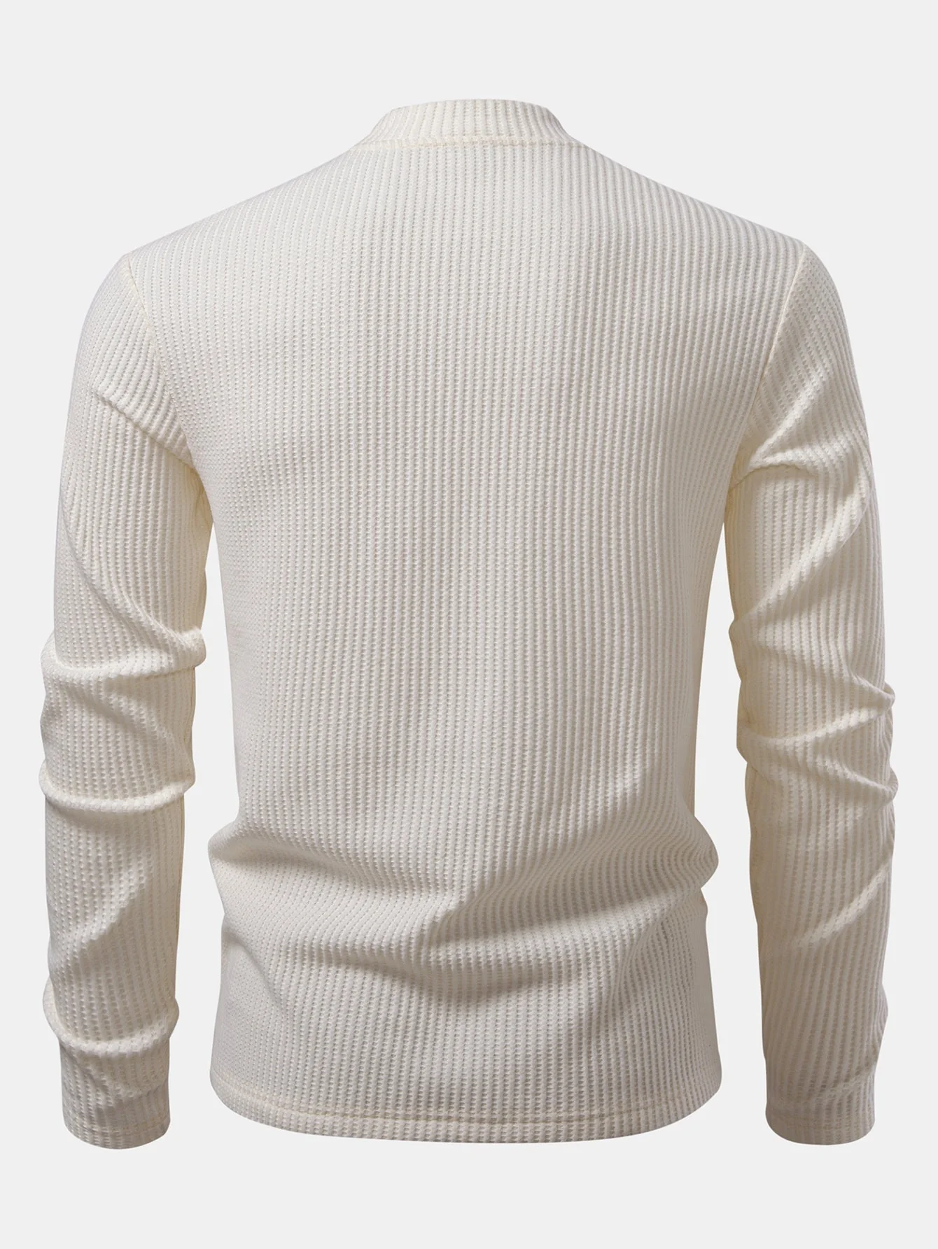 Ismael® | Long Sleeve Waffle Mock Neck T-Shirt - Image 5