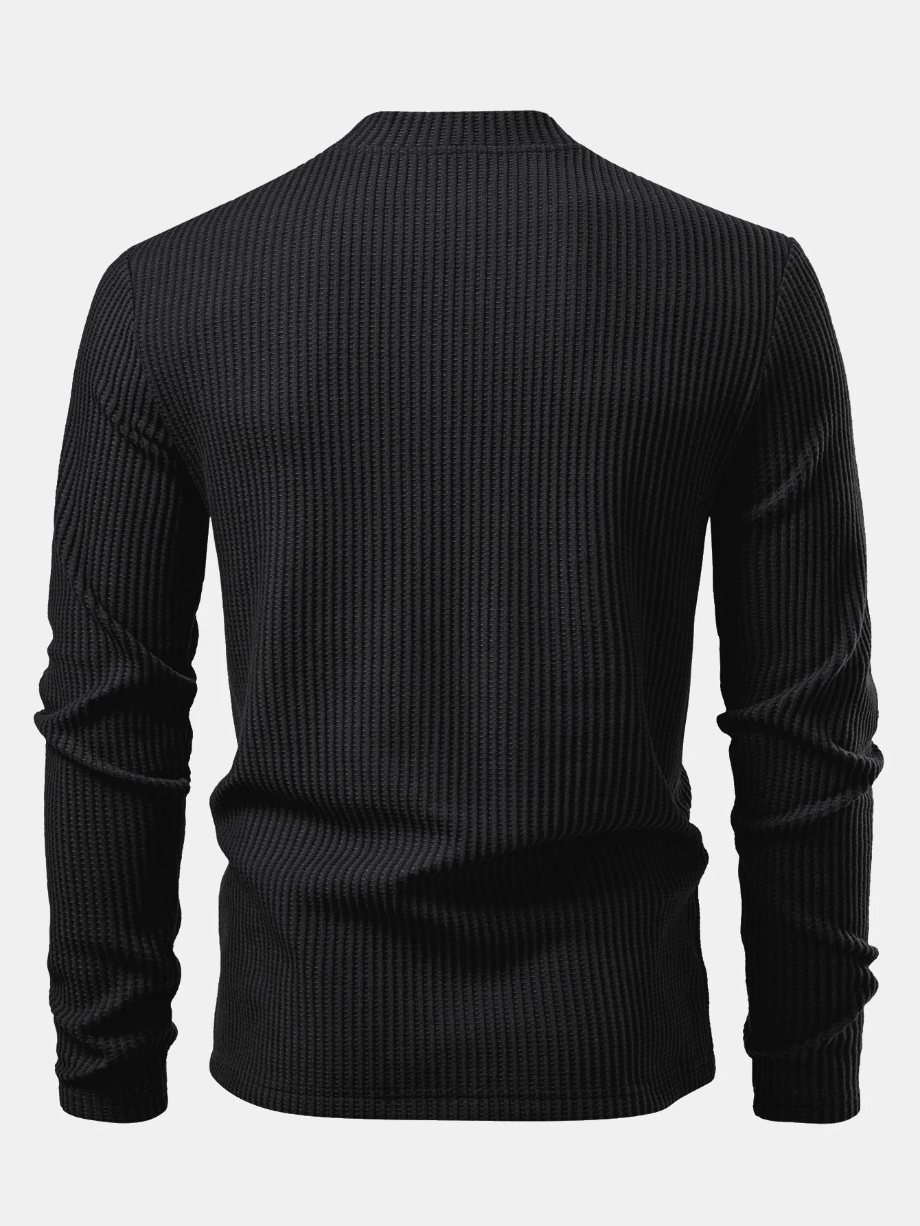 Ismael® | Long Sleeve Waffle Mock Neck T-Shirt - Image 7