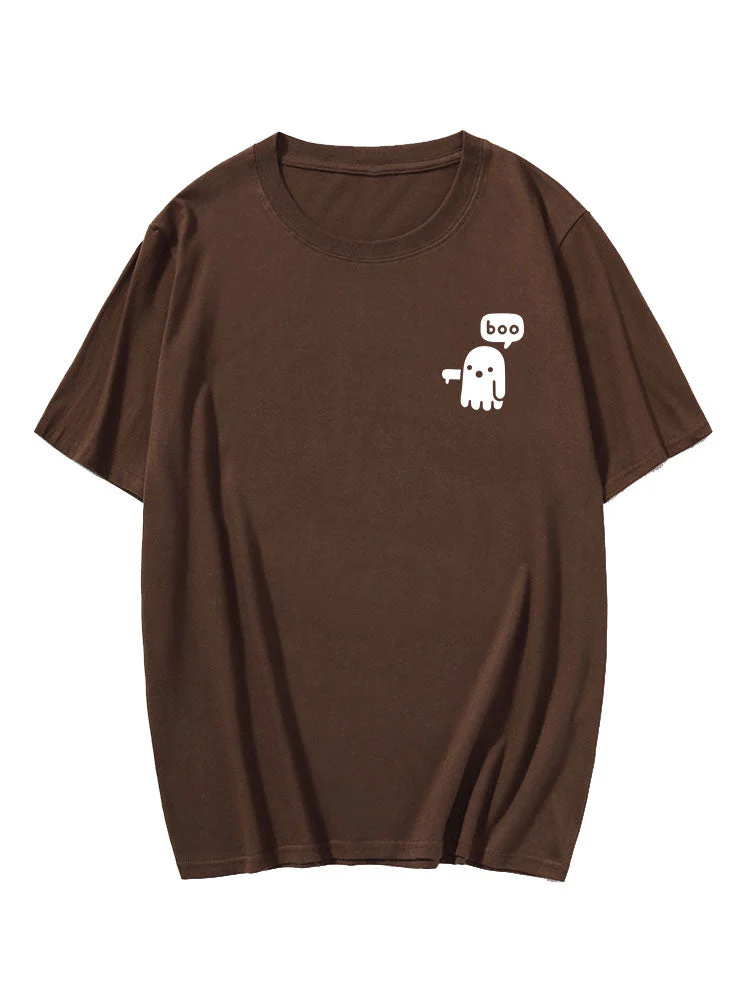 Ismail® | Cartoon Ghost Print T-Shirt - Image 2