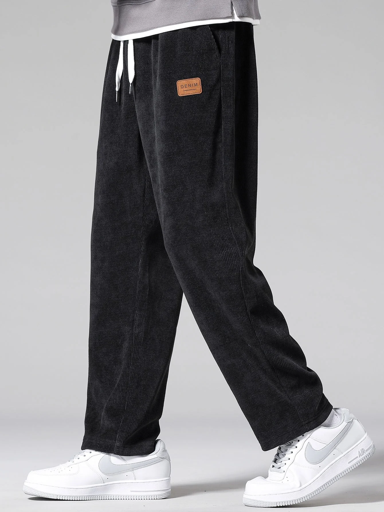 Jacinto® | Checkerboard Dissolving Bear Drop Shoulder Oversize T-Shirt & Straight Leg Corduroy Pants - Image 10